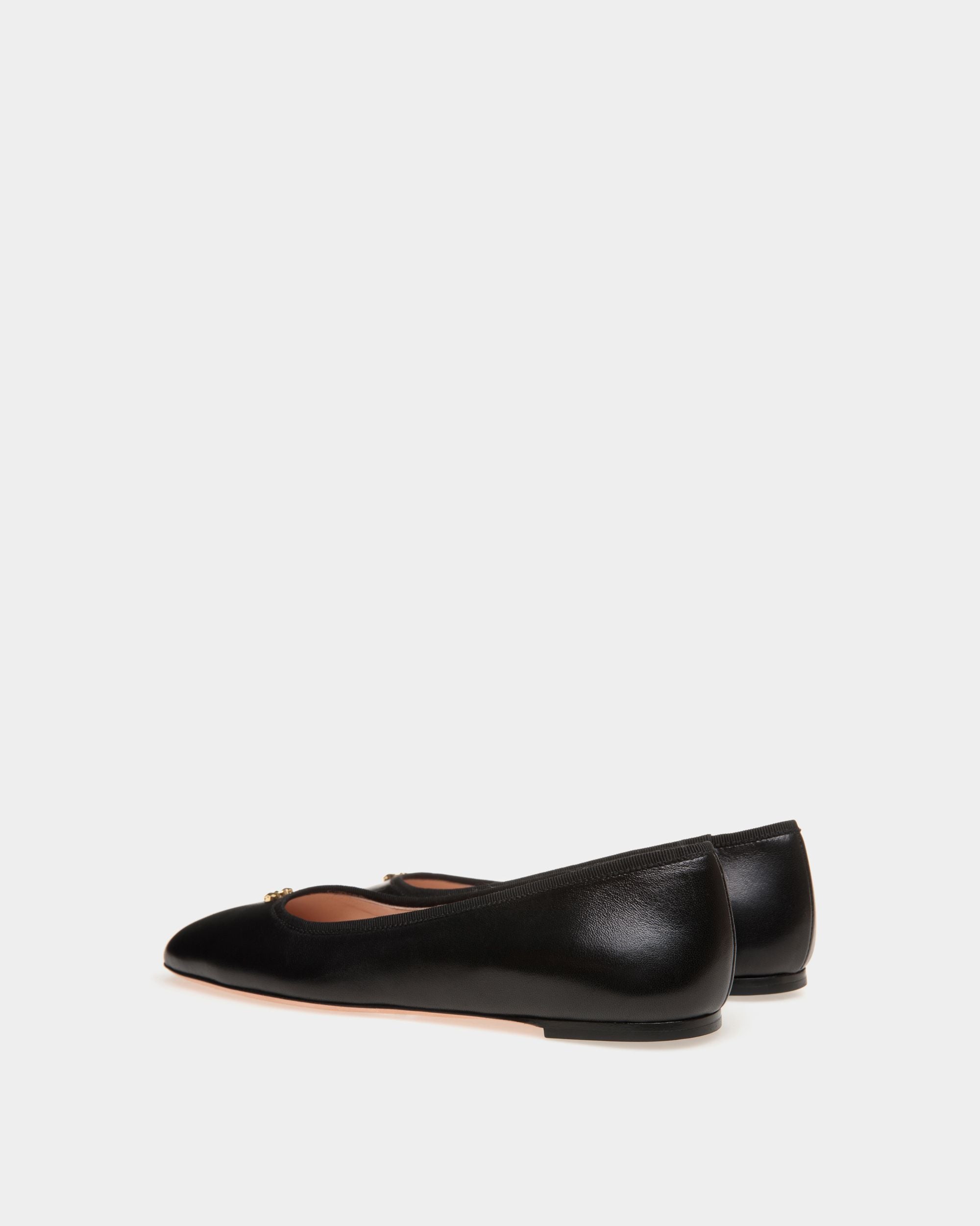 Chaussure À Talon Plat Ballyrina En Cuir Nappa Noir - Femme - Bally - 03
