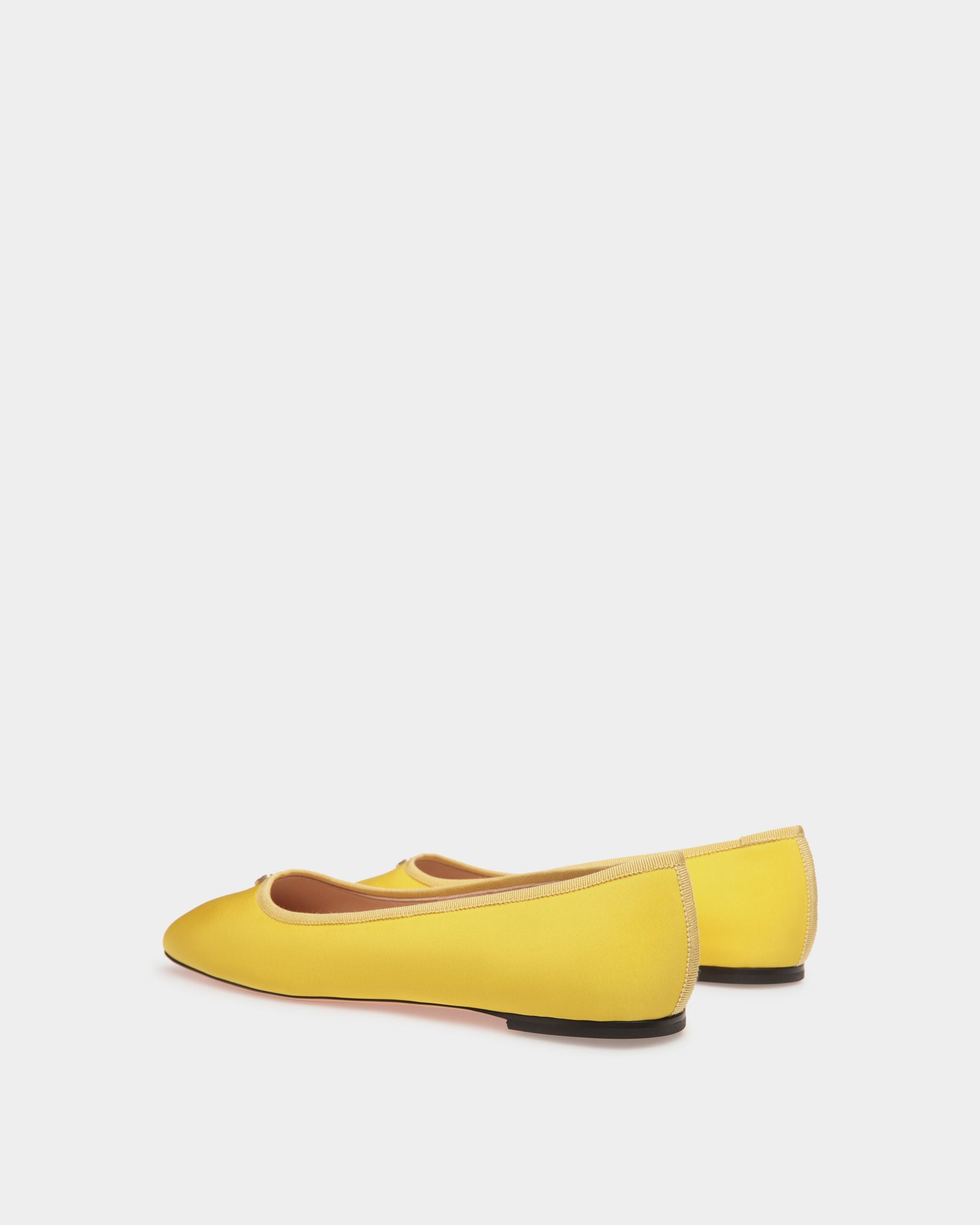 Chaussure À Talon Plat Ballyrina En Faille Jaune - Femme - Bally - 03