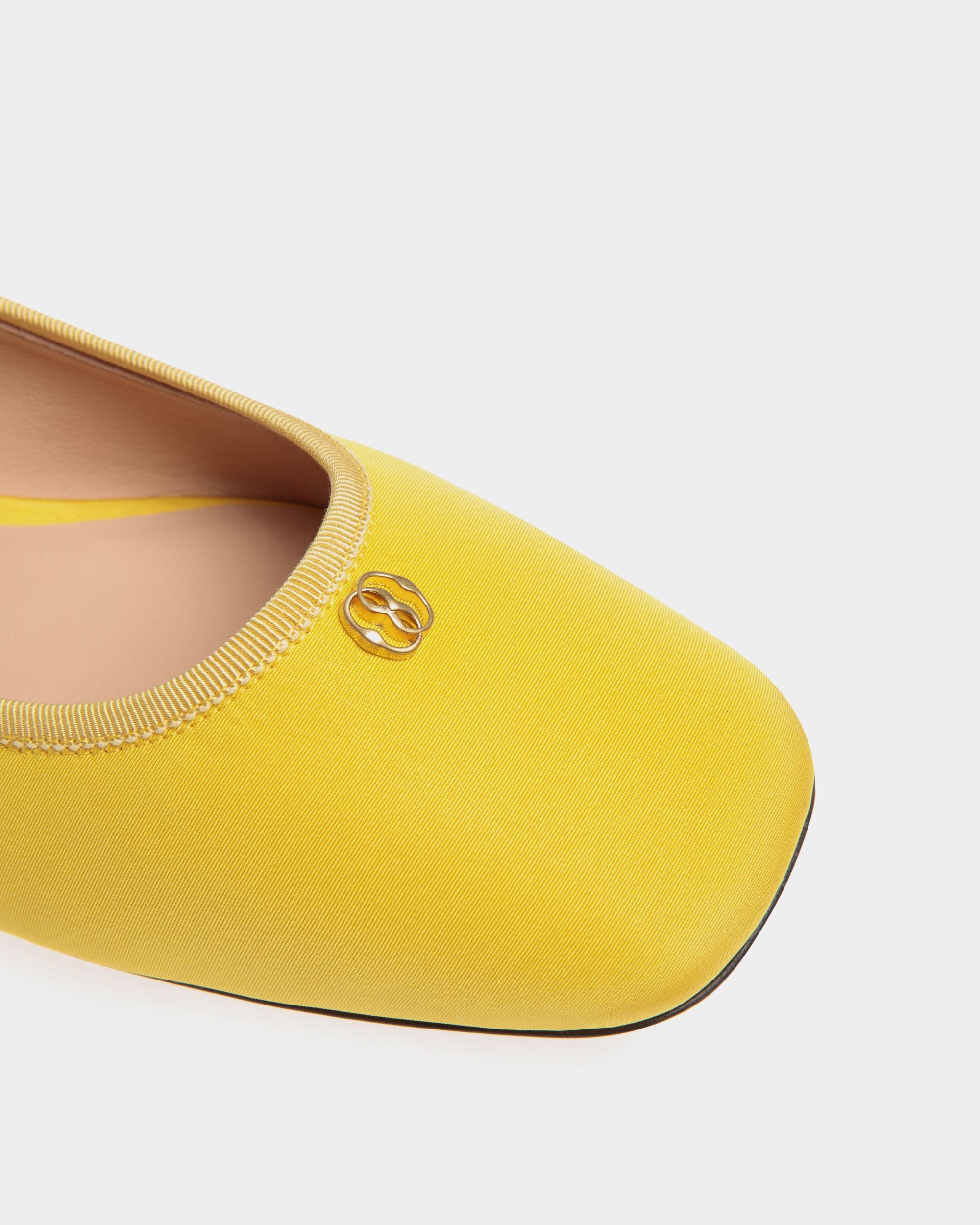Chaussure À Talon Plat Ballyrina En Faille Jaune - Femme - Bally - 04