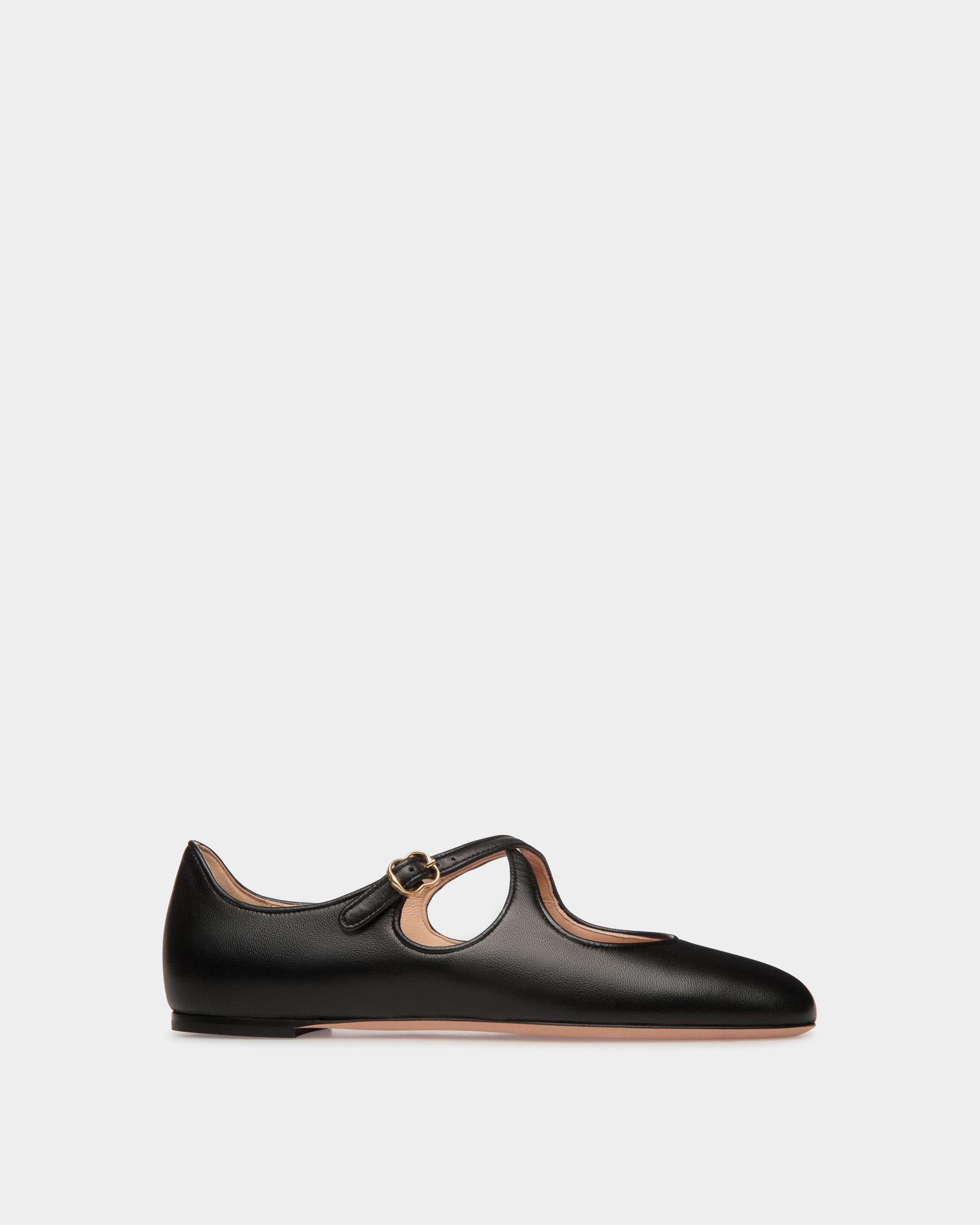 Chaussure À Talon Plat Ballyrina En Cuir Nappa Noir - Femme - Bally - 01