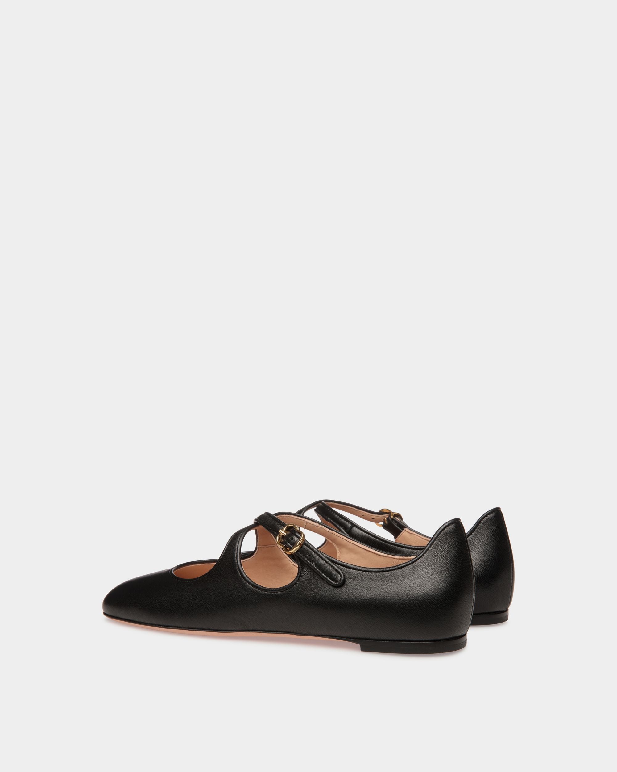 Chaussure À Talon Plat Ballyrina En Cuir Nappa Noir - Femme - Bally - 03
