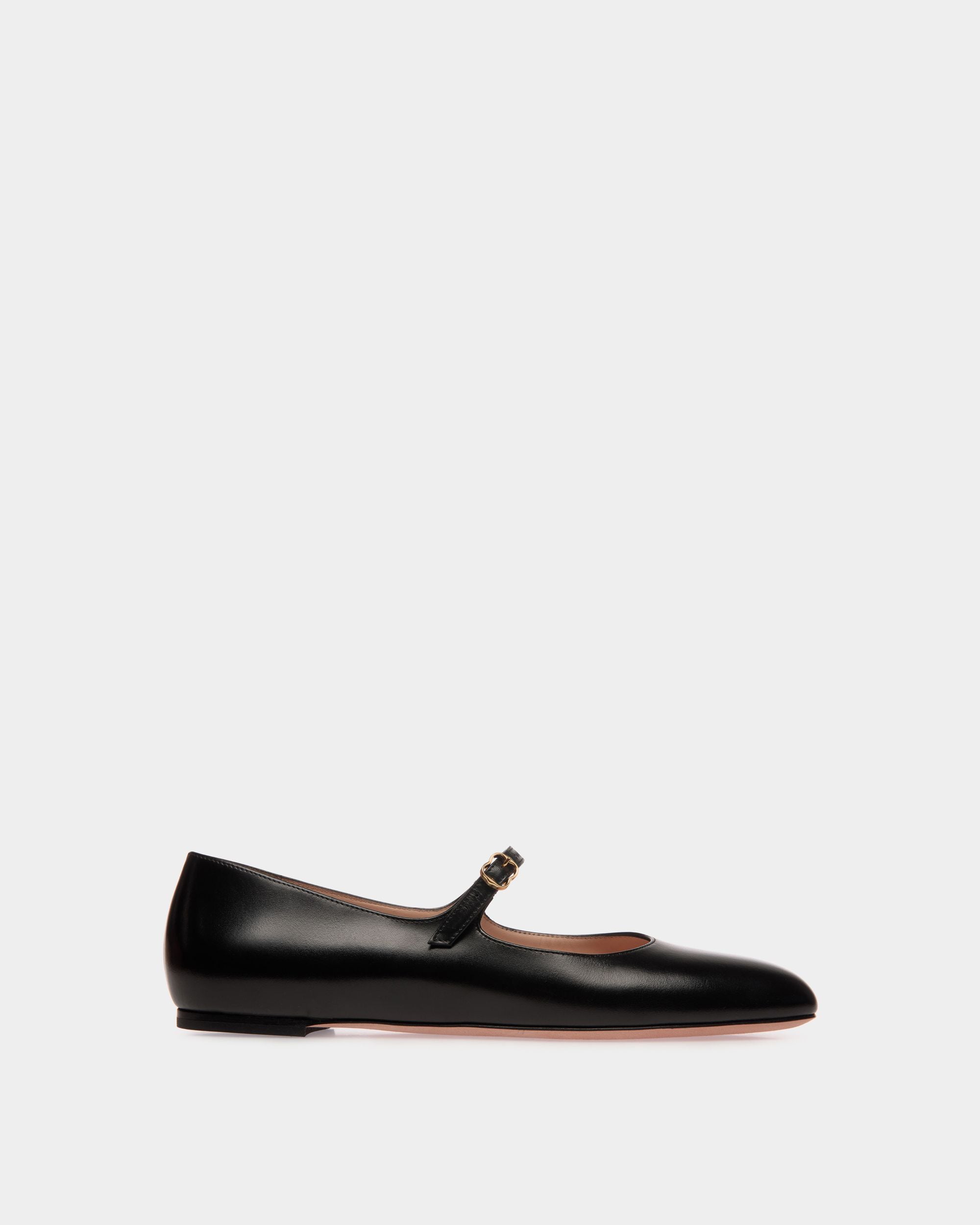 Chaussure À Talon Plat Ballyrina En Cuir Noir - Femme - Bally - 01