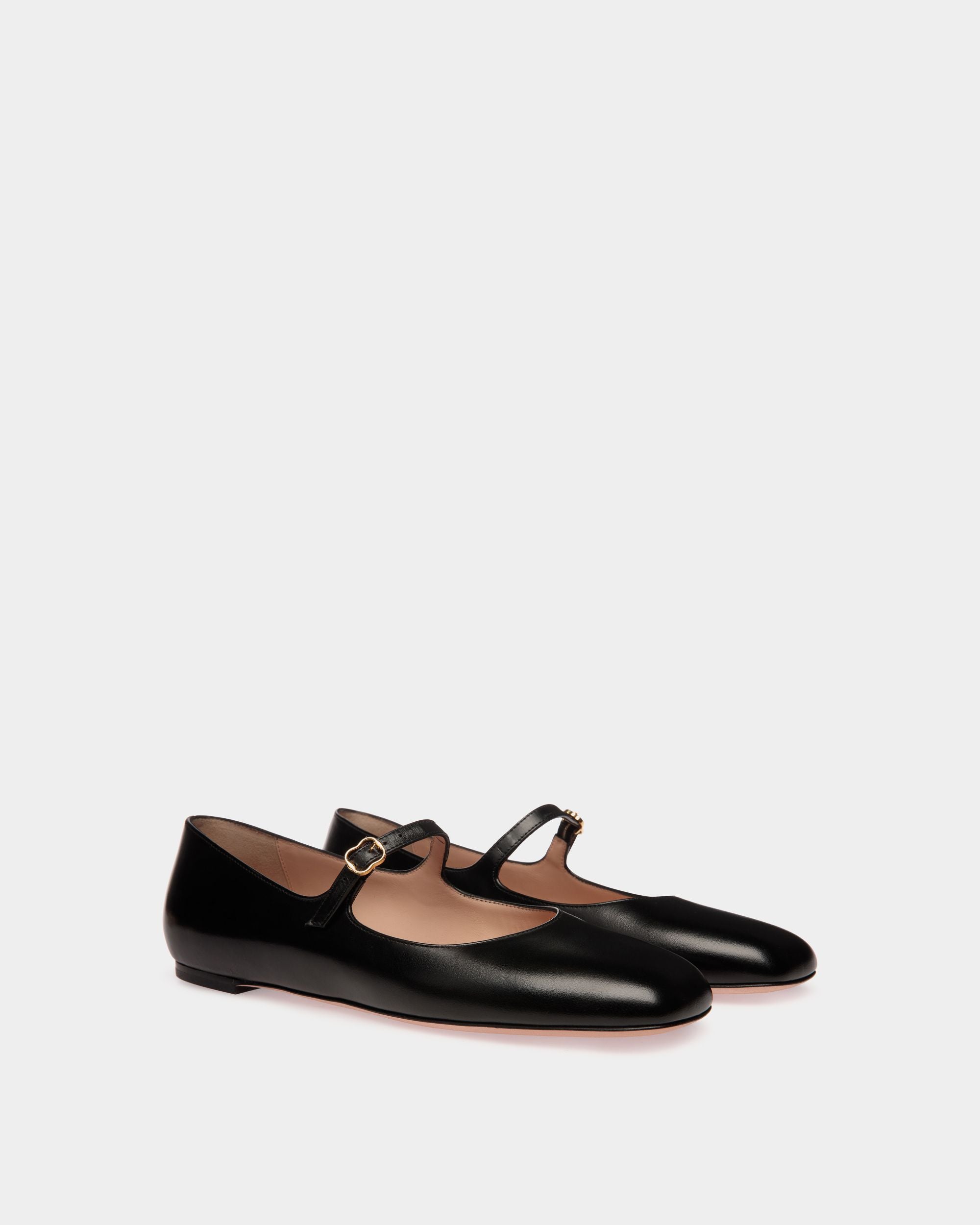Chaussure À Talon Plat Ballyrina En Cuir Noir - Femme - Bally - 03