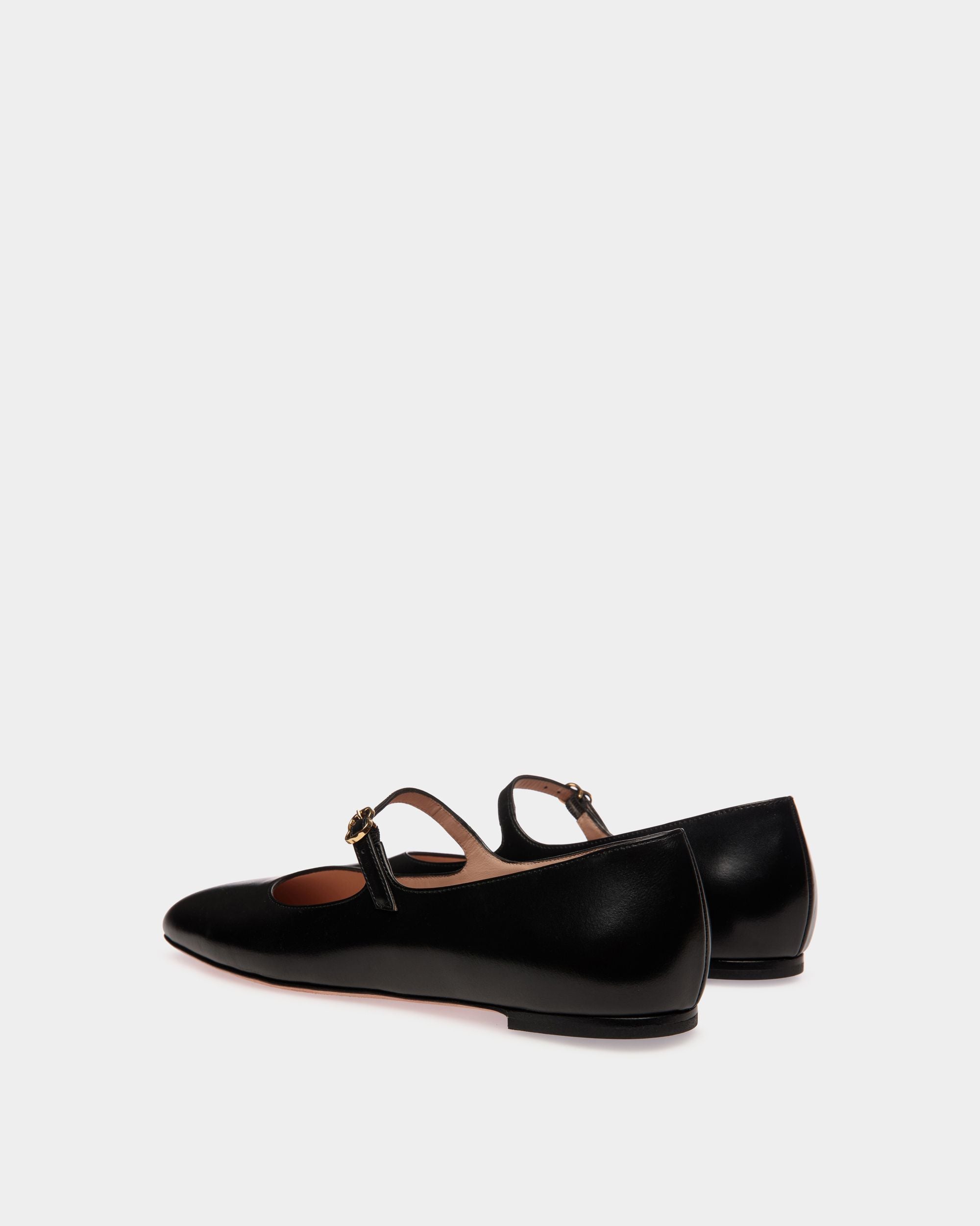 Chaussure À Talon Plat Ballyrina En Cuir Noir - Femme - Bally - 04