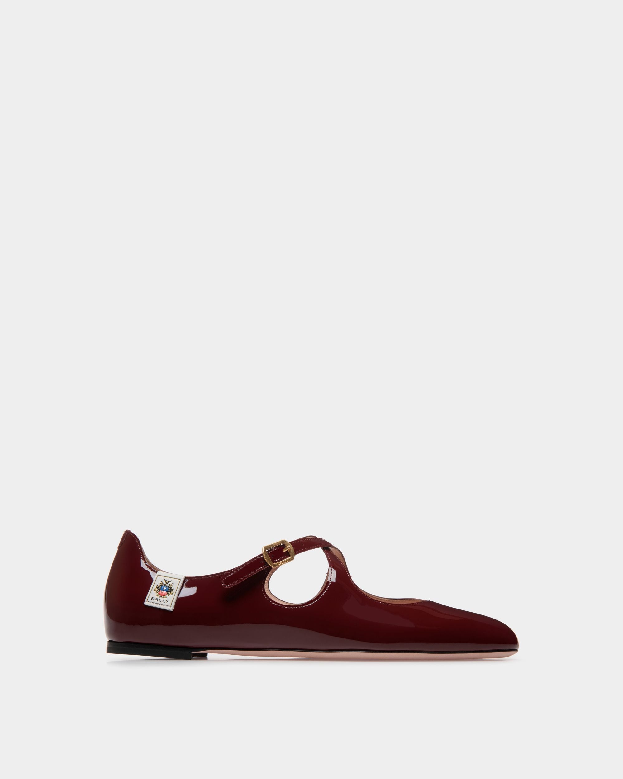 Chaussure À Talon Plat Ballyrina En Cuir Verni Andorra - Femme - Bally - 01