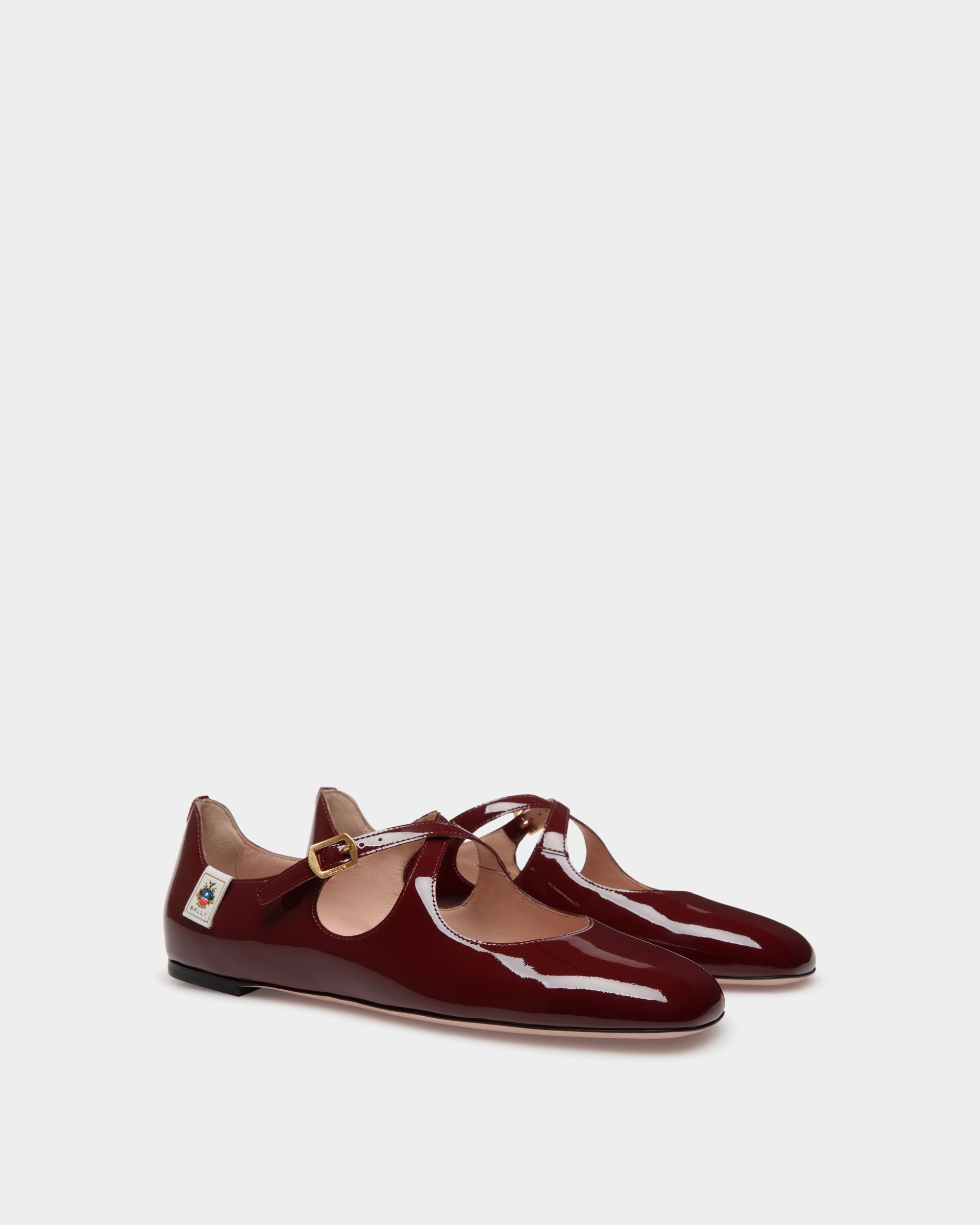 Chaussure À Talon Plat Ballyrina En Cuir Verni Andorra - Femme - Bally - 03