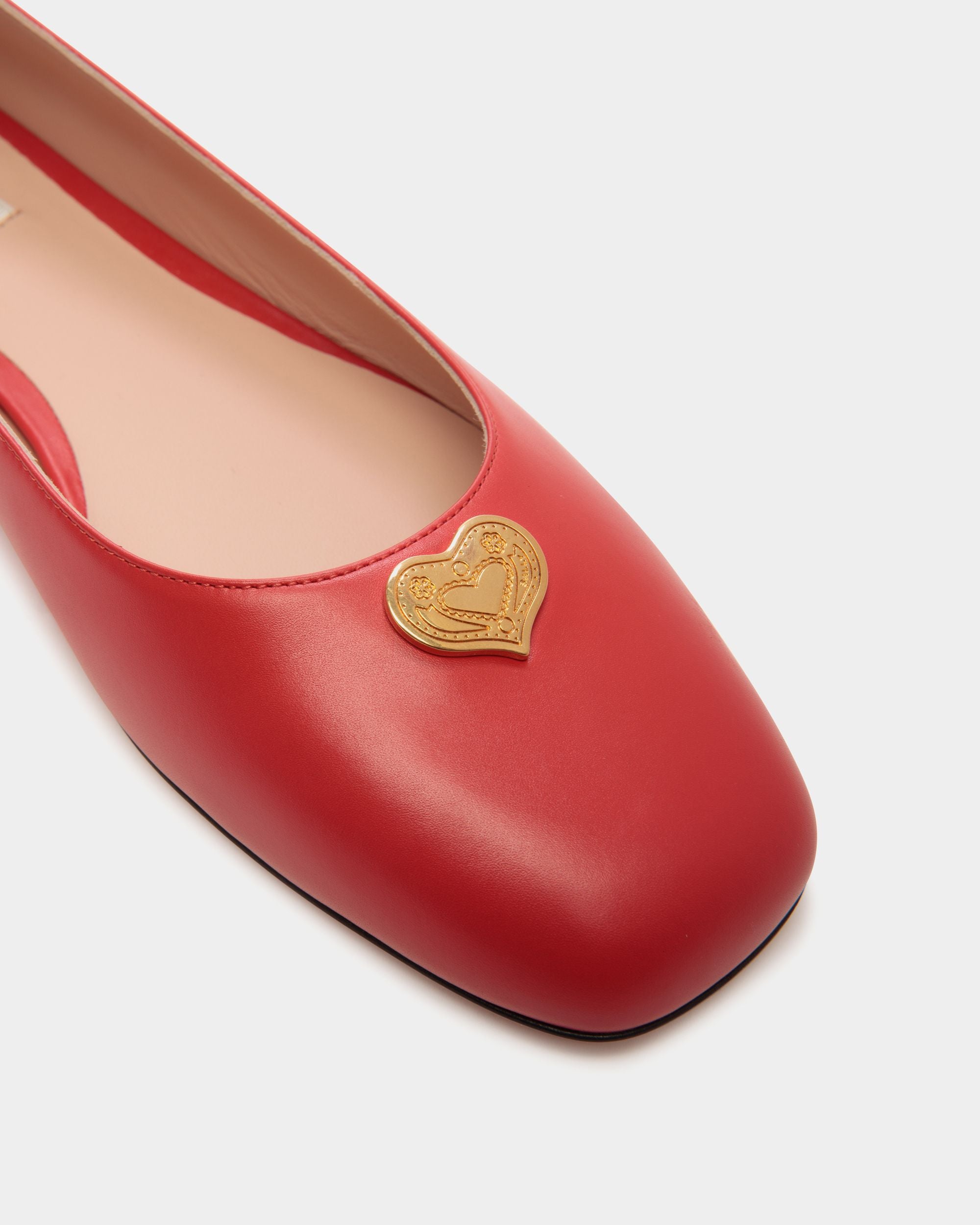 Chaussure Plate Ballyrina En Cuir Rouge - Femme - Bally - 05