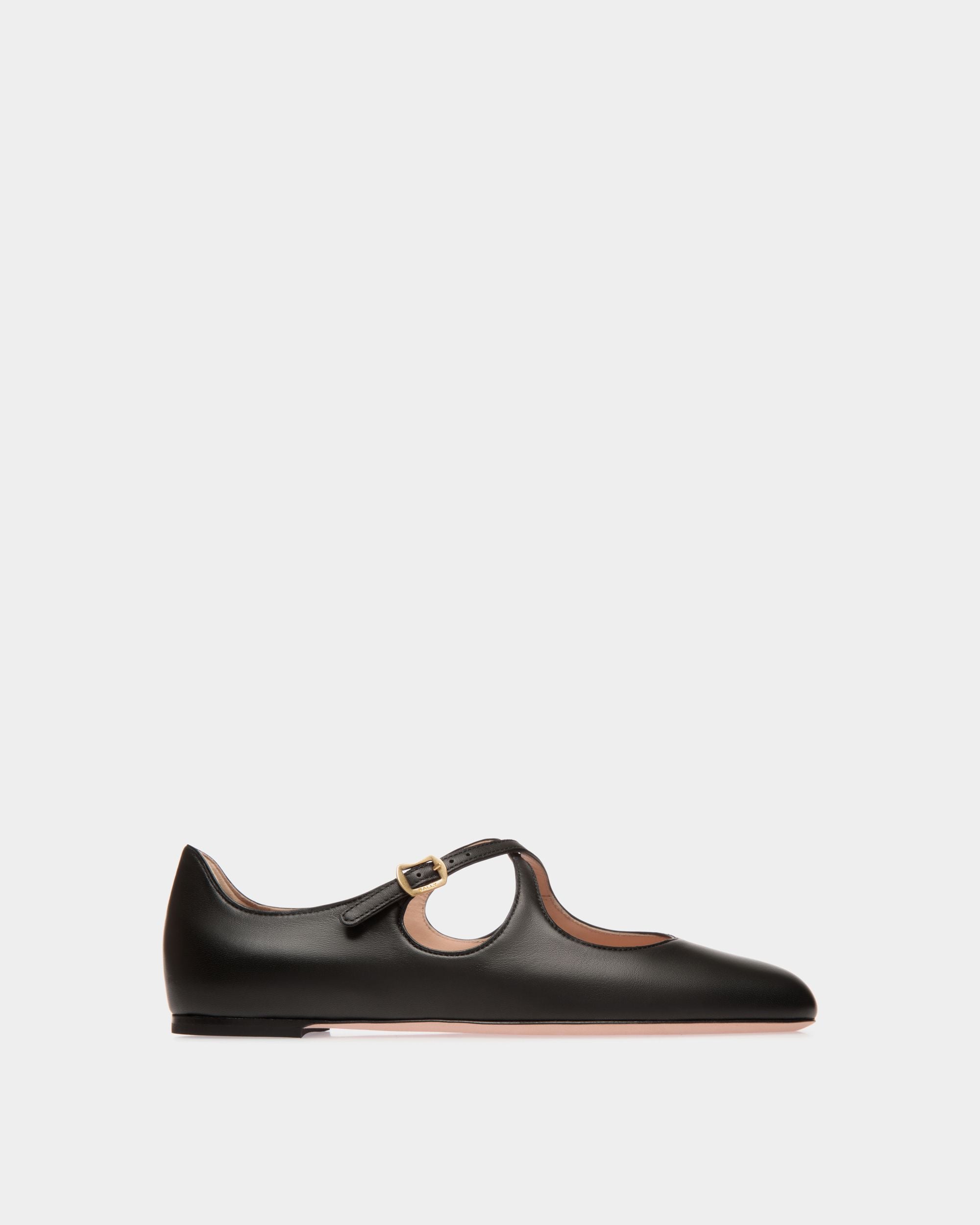 Chaussure À Talon Plat Ballyrina En Cuir Noir - Femme - Bally - 01