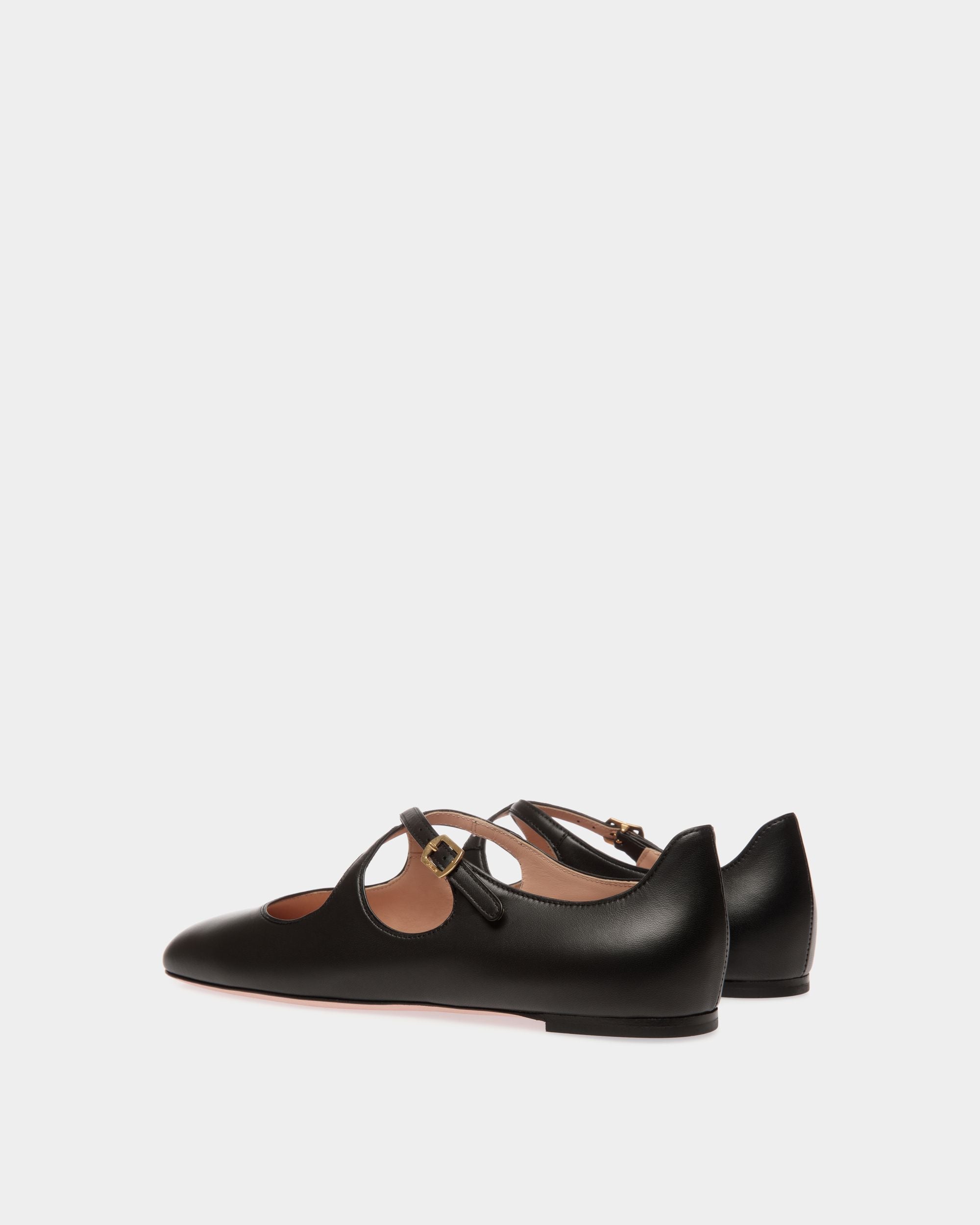 Chaussure À Talon Plat Ballyrina En Cuir Noir - Femme - Bally - 04
