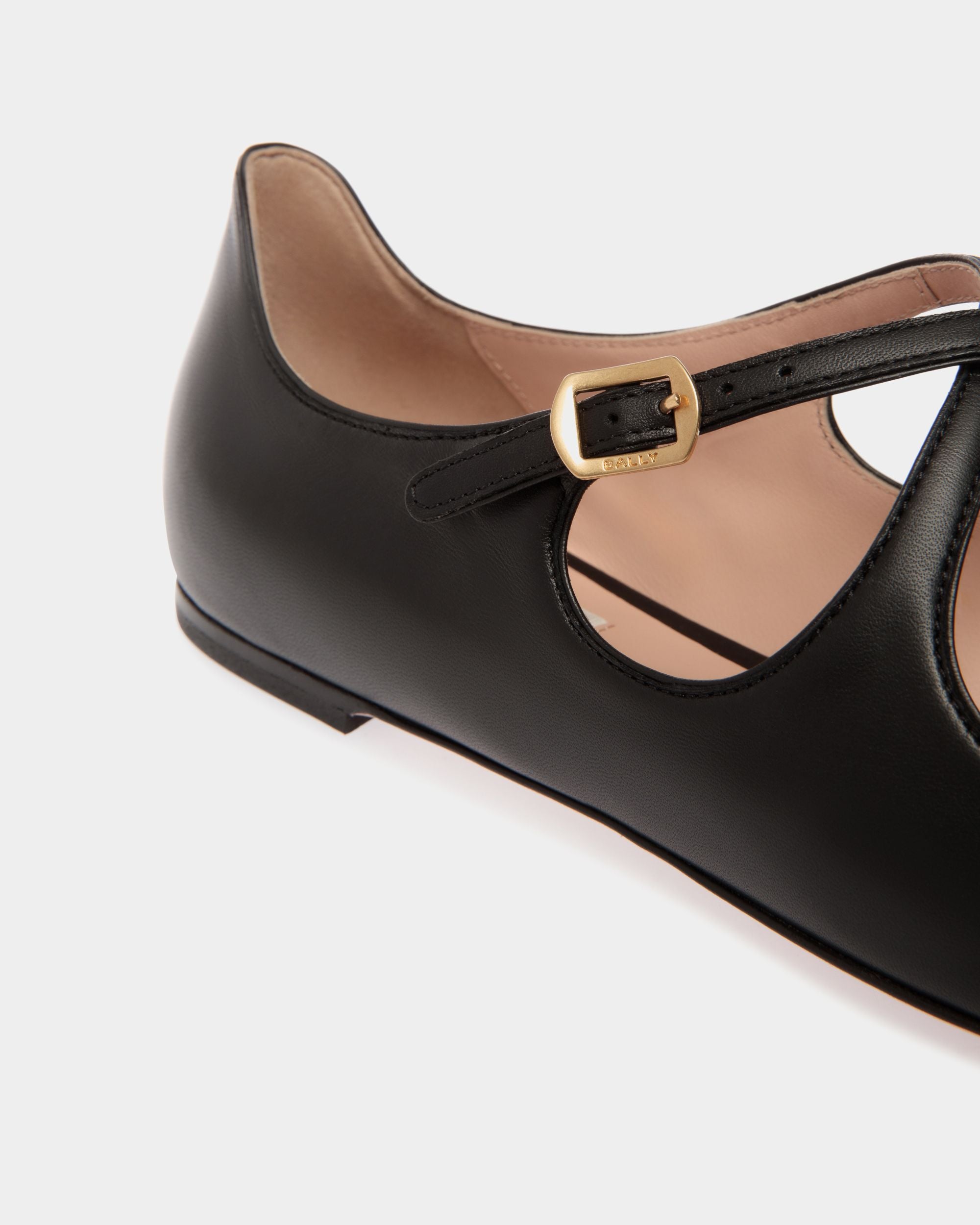 Chaussure À Talon Plat Ballyrina En Cuir Noir - Femme - Bally - 06