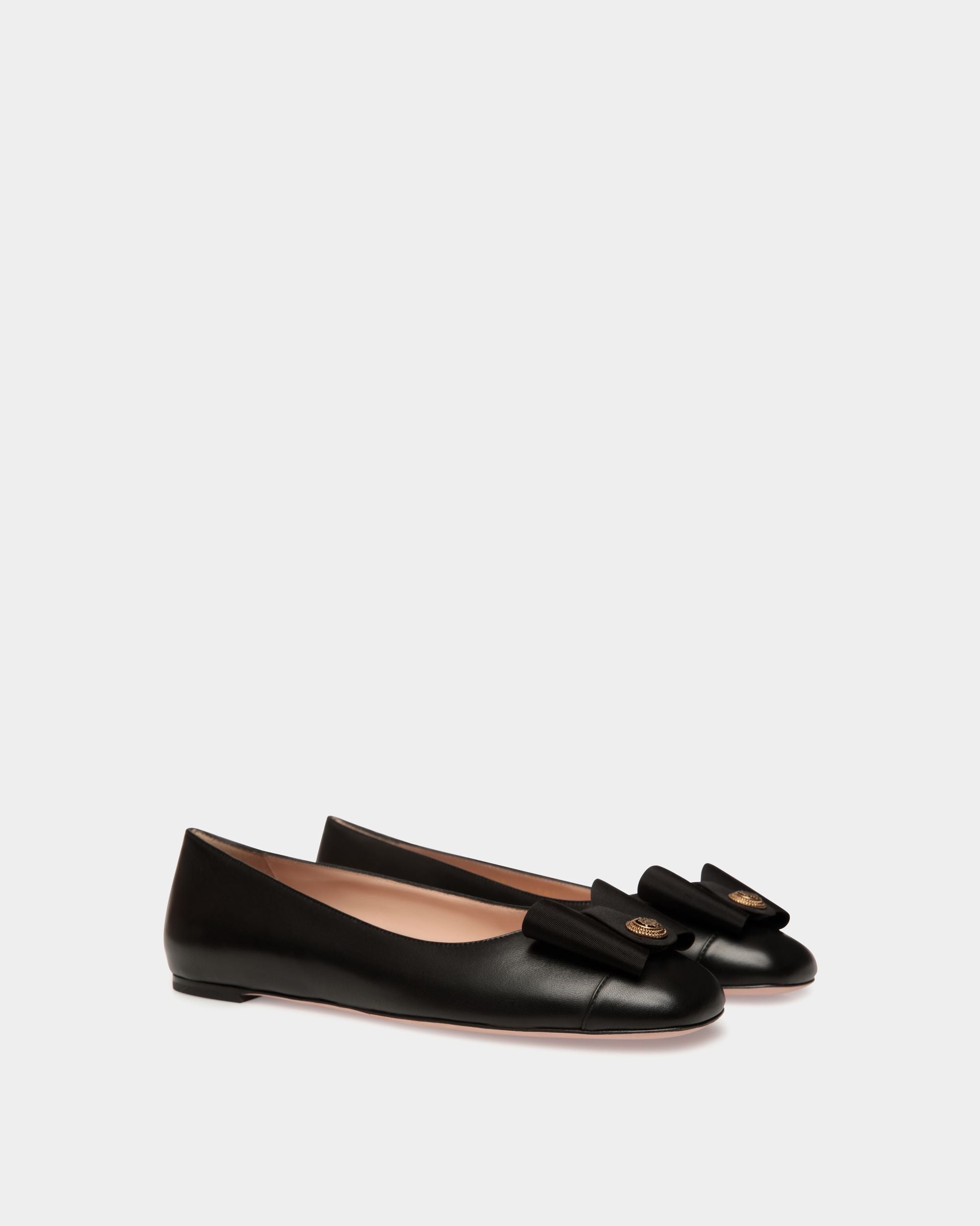 Chaussure À Talon Plat B-Bow En Cuir Noir - Femme - Bally - 03