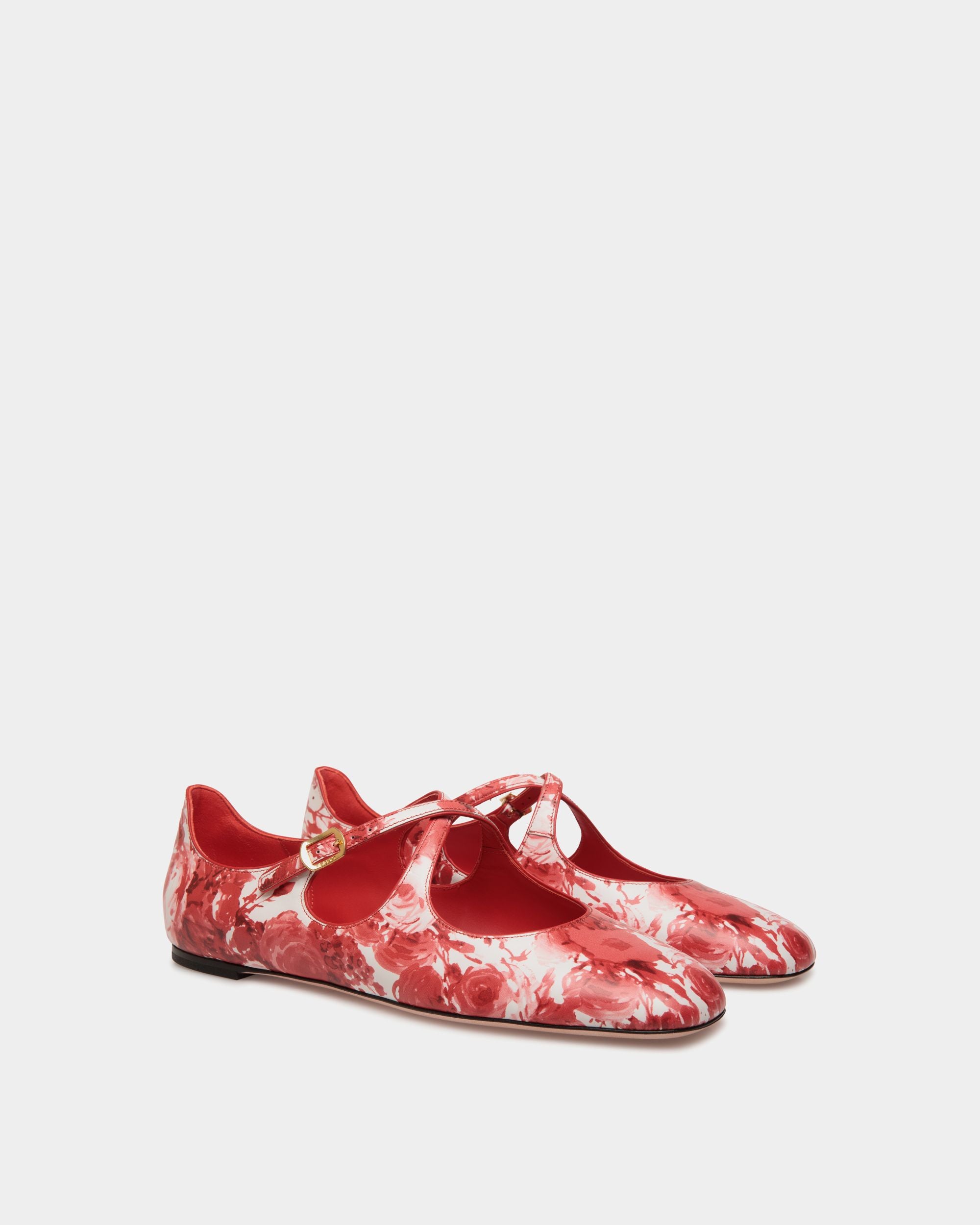Chaussure À Talon Plat Ballyrina En Cuir Rouge - Femme - Bally - 03