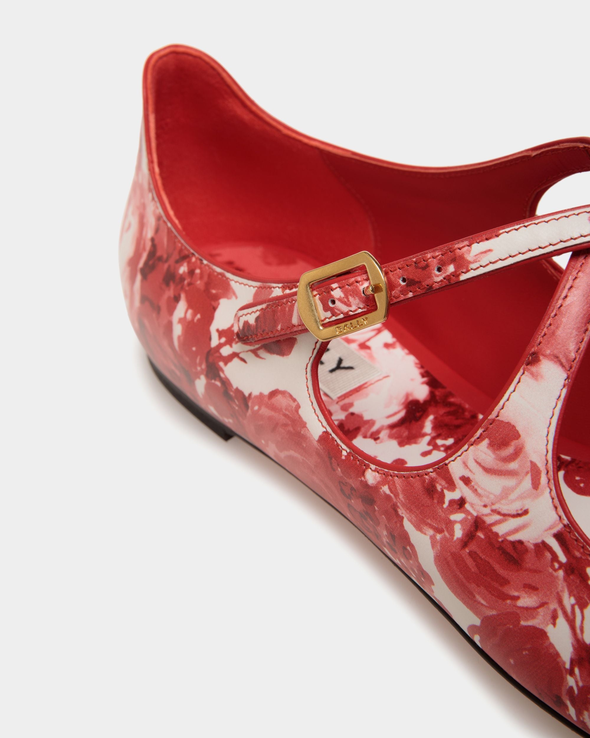 Chaussure À Talon Plat Ballyrina En Cuir Rouge - Femme - Bally - 06