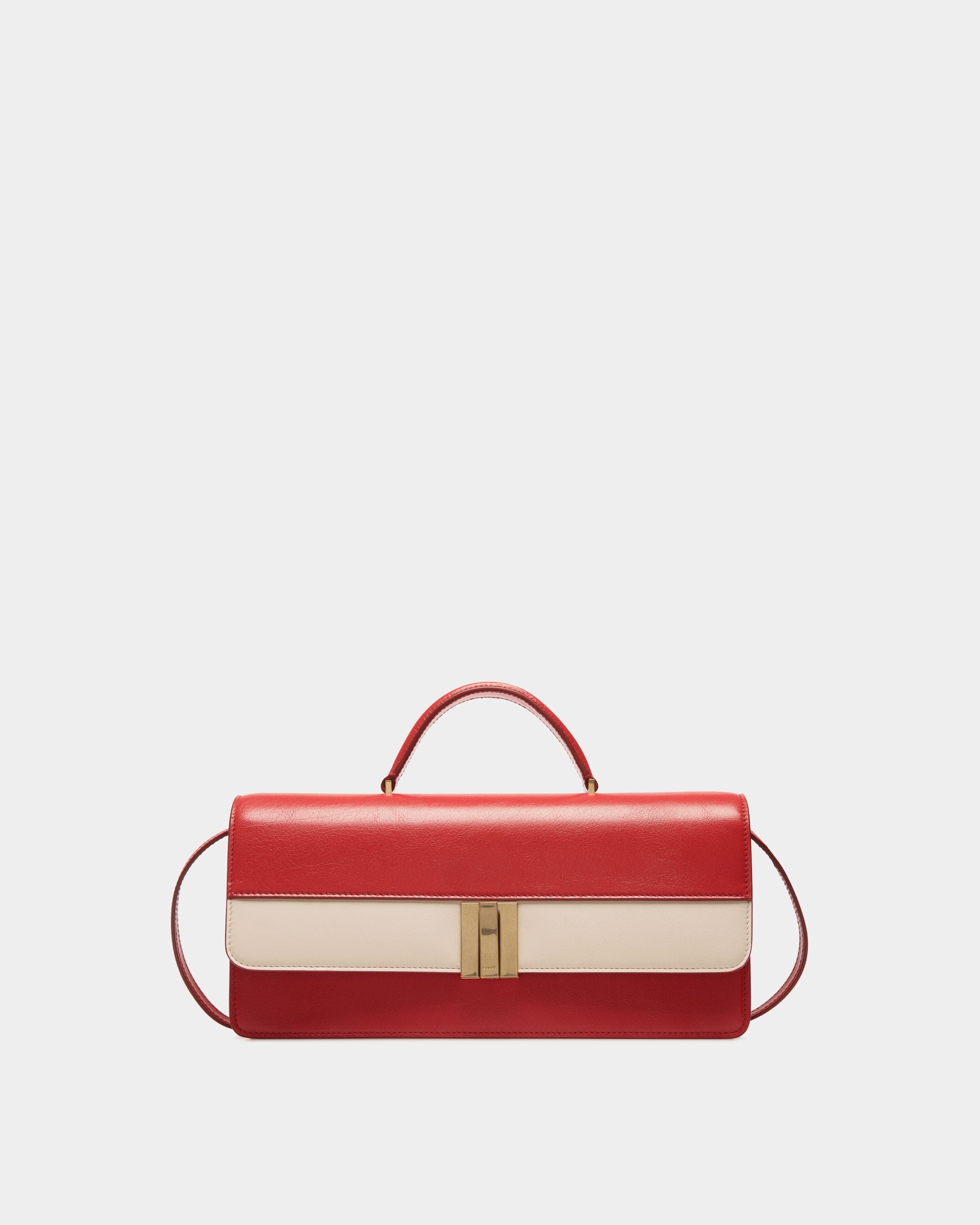 Sac À Anse Supérieure Ollam En Cuir Rouge Et Blanc - Femme - Bally - 01