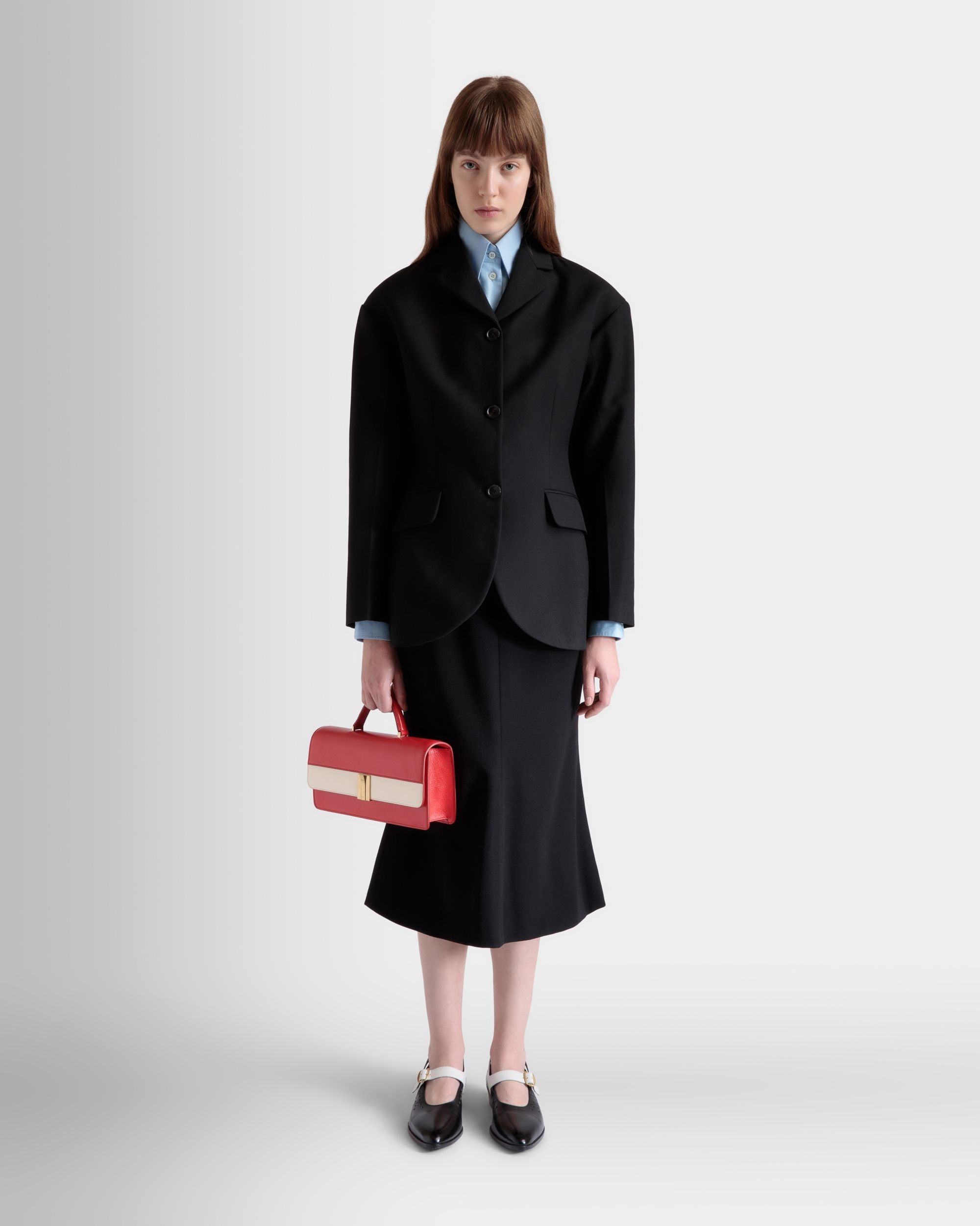 Sac À Anse Supérieure Ollam En Cuir Rouge Et Blanc - Femme - Bally - 02