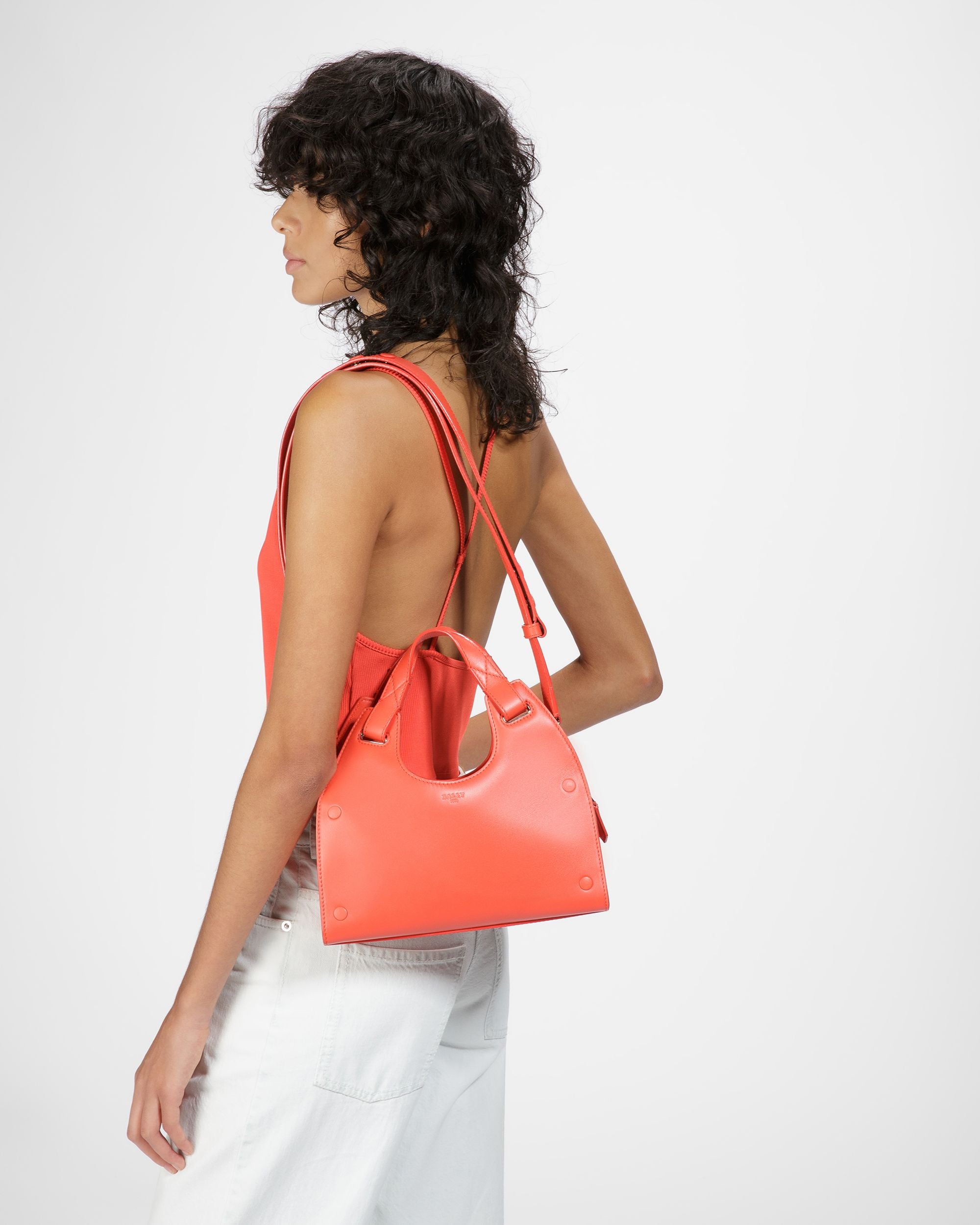 Ahres S Sac À Bandoulière En Cuir Orange - Femme - Bally - 02