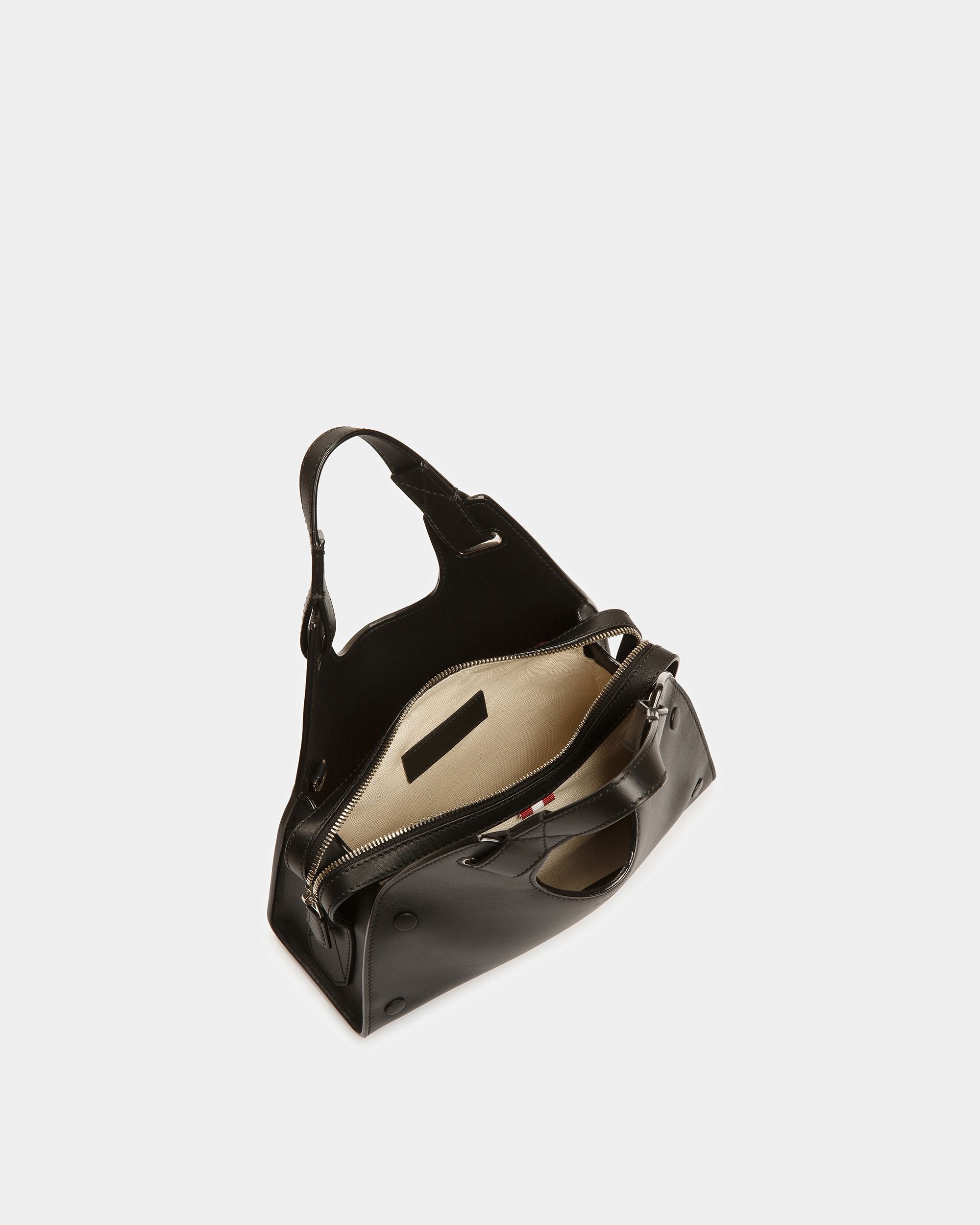 Ahres Small Sac Porté Épaule En Cuir Noir - Femme - Bally - 04
