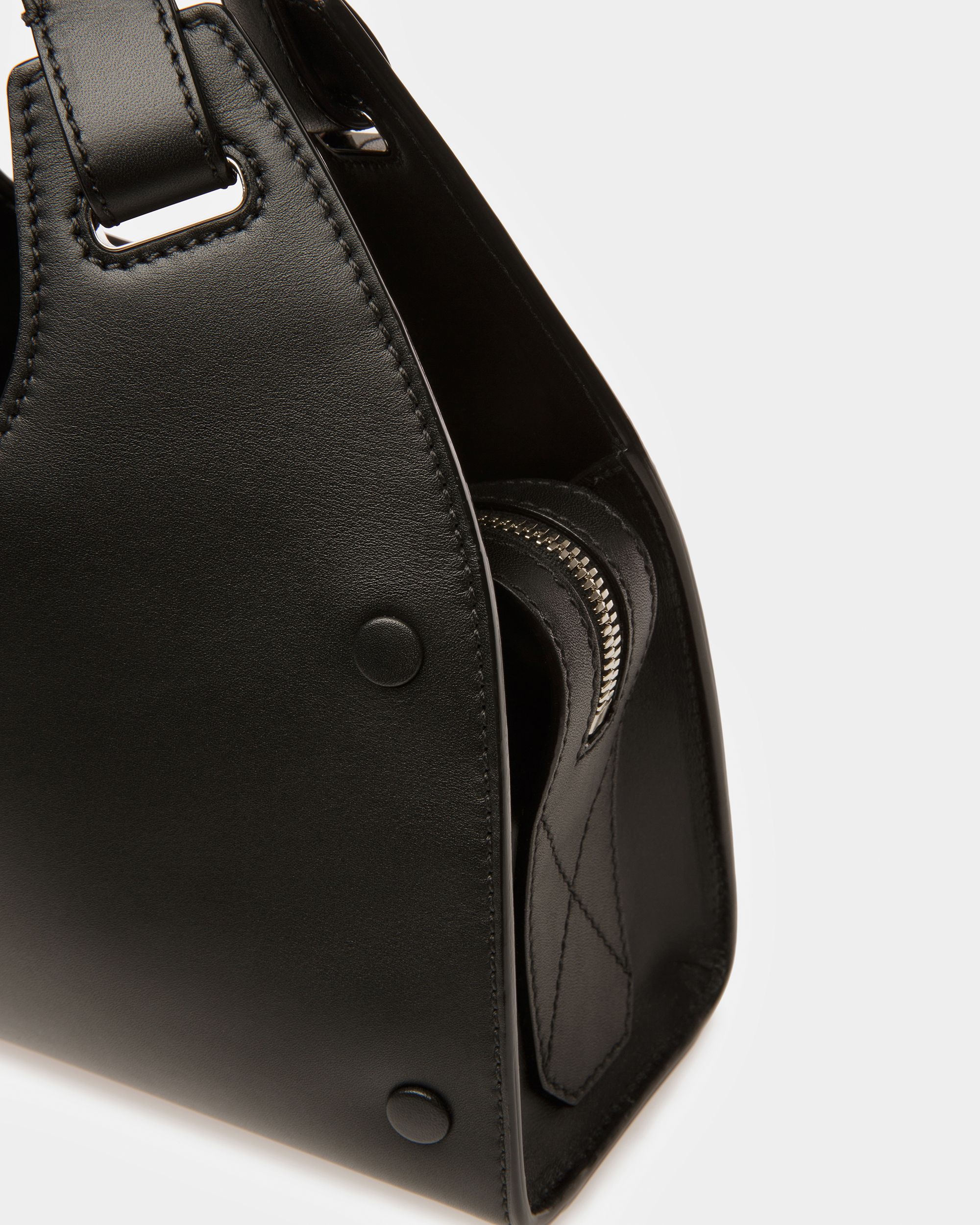 Ahres Small Sac Porté Épaule En Cuir Noir - Femme - Bally - 05
