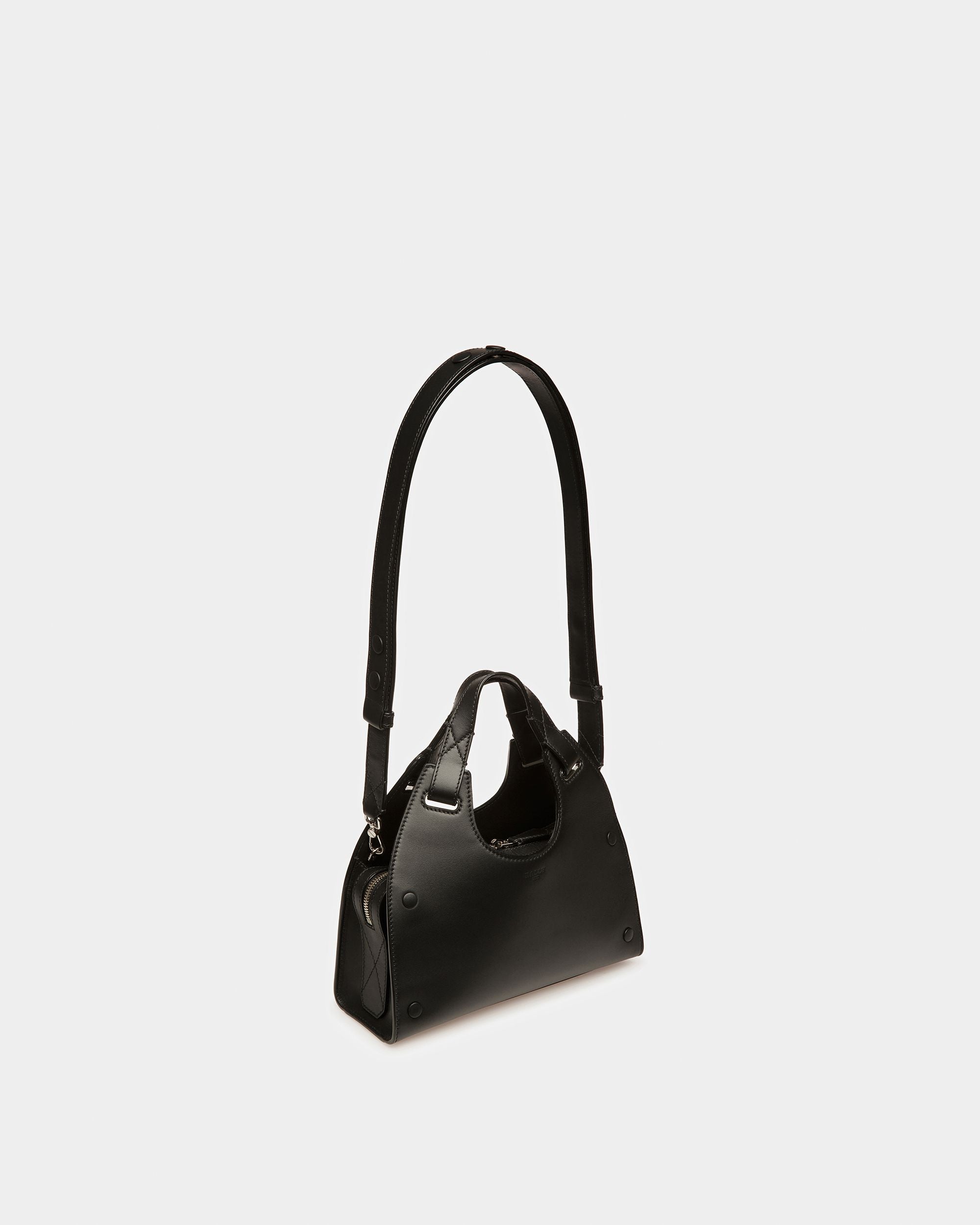 Ahres Small Sac Porté Épaule En Cuir Noir - Femme - Bally - 07