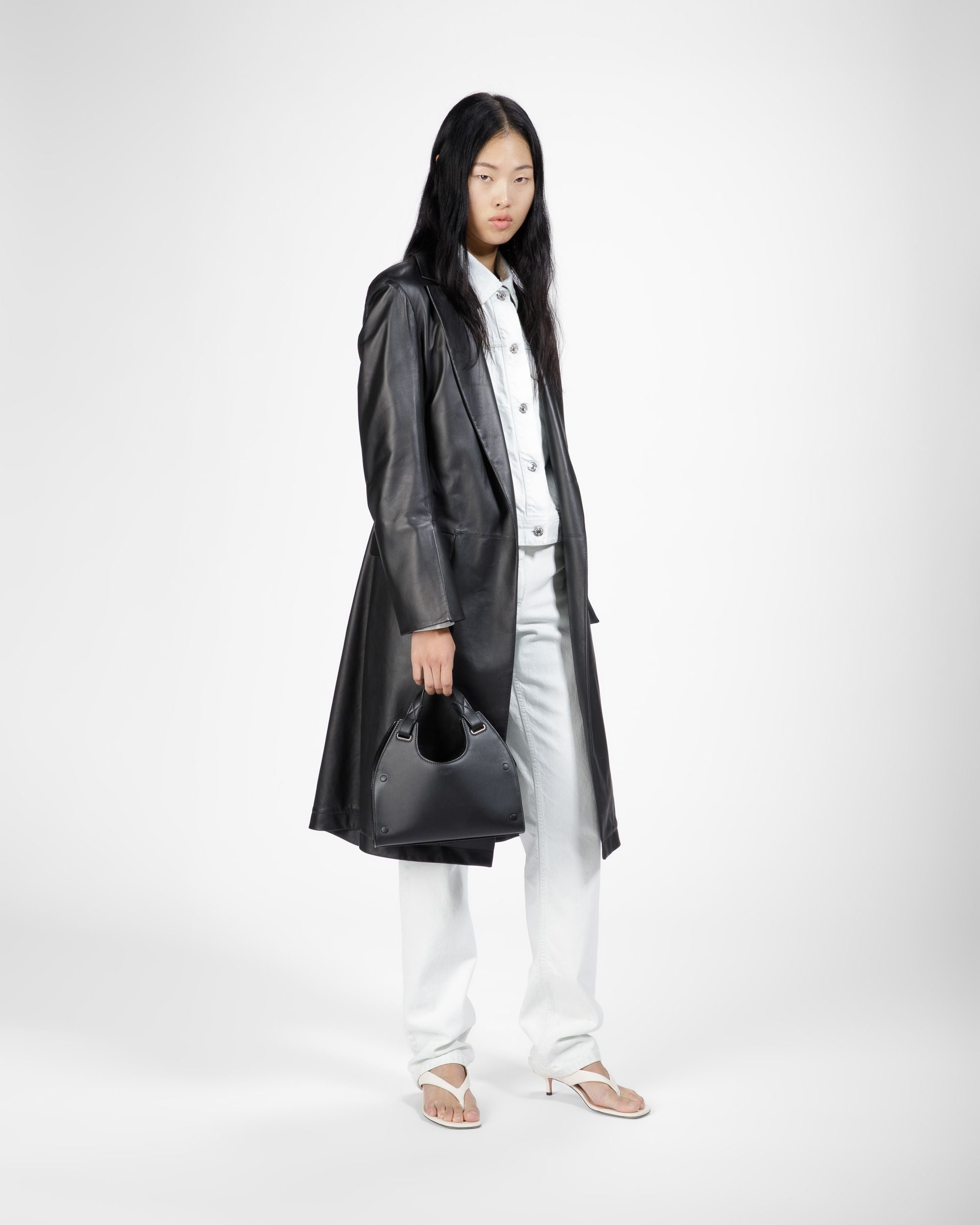 Ahres Small Sac Porté Épaule En Cuir Noir - Femme - Bally - 10