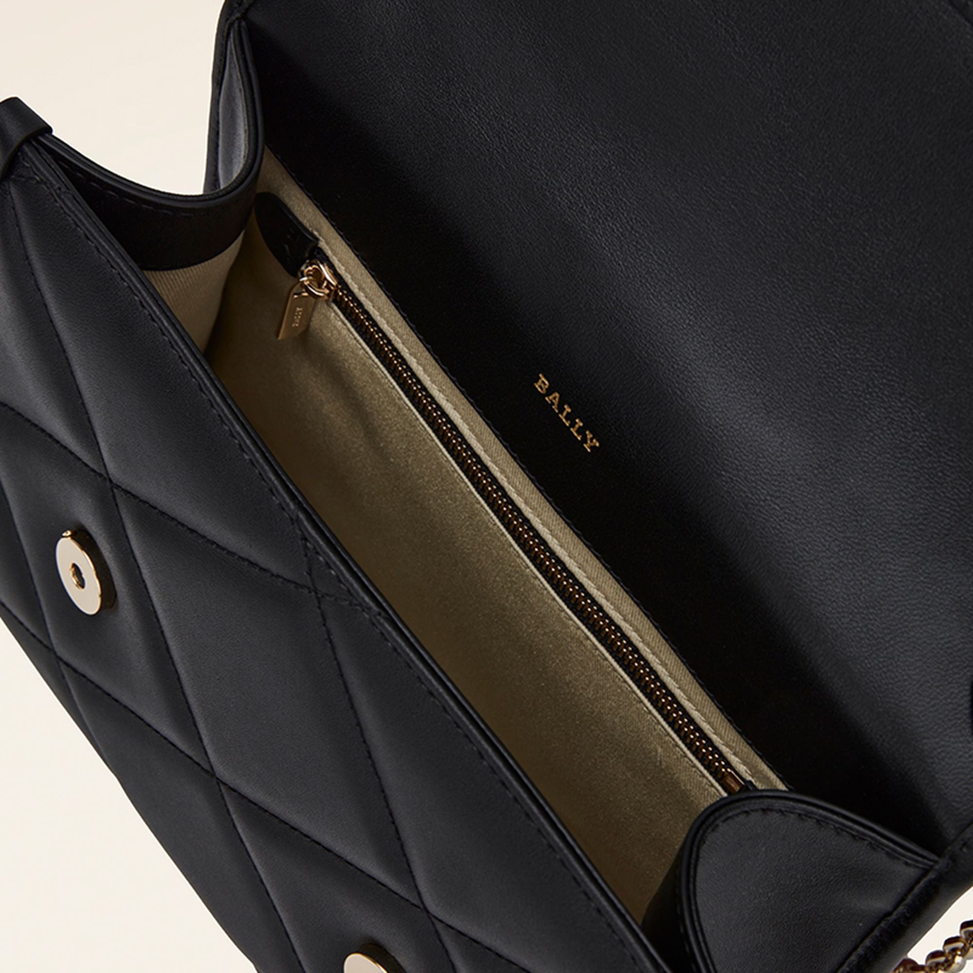 Sac À Bandoulière En Cuir Noir - Femme - Bally - 03