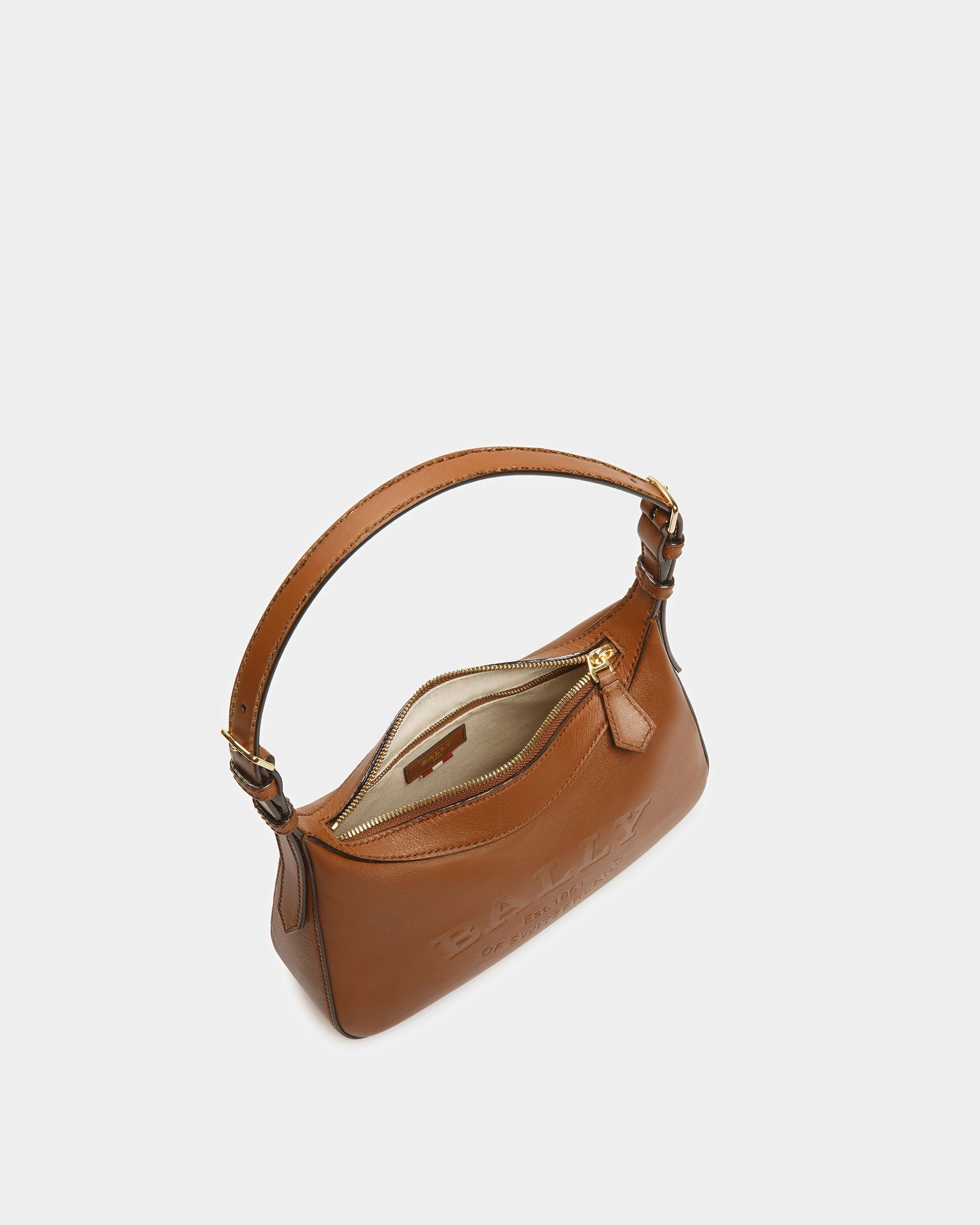 Coralye Sac À Bandoulière En Cuir Marron - Femme - Bally - 04