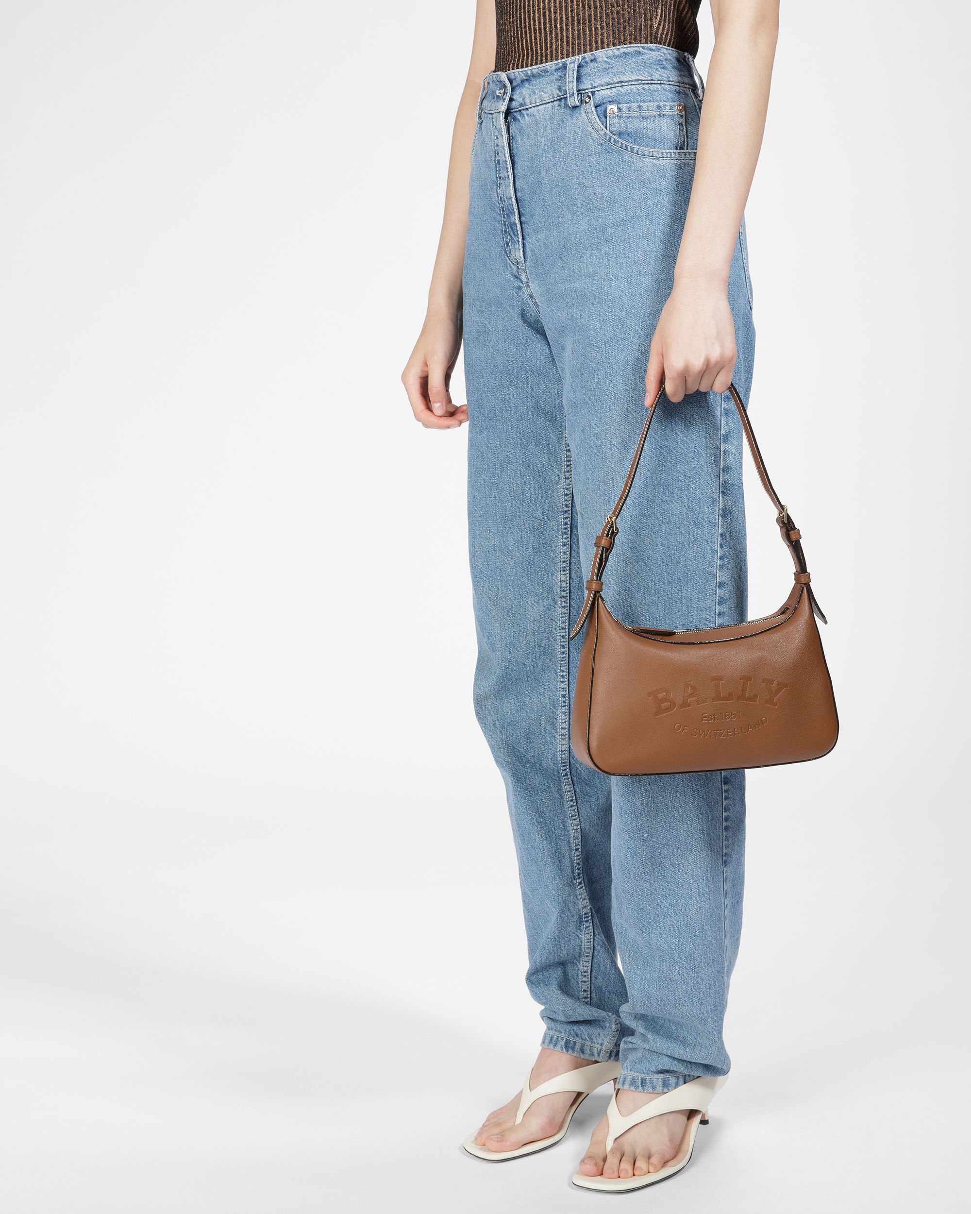 Coralye Sac À Bandoulière En Cuir Marron - Femme - Bally - 10