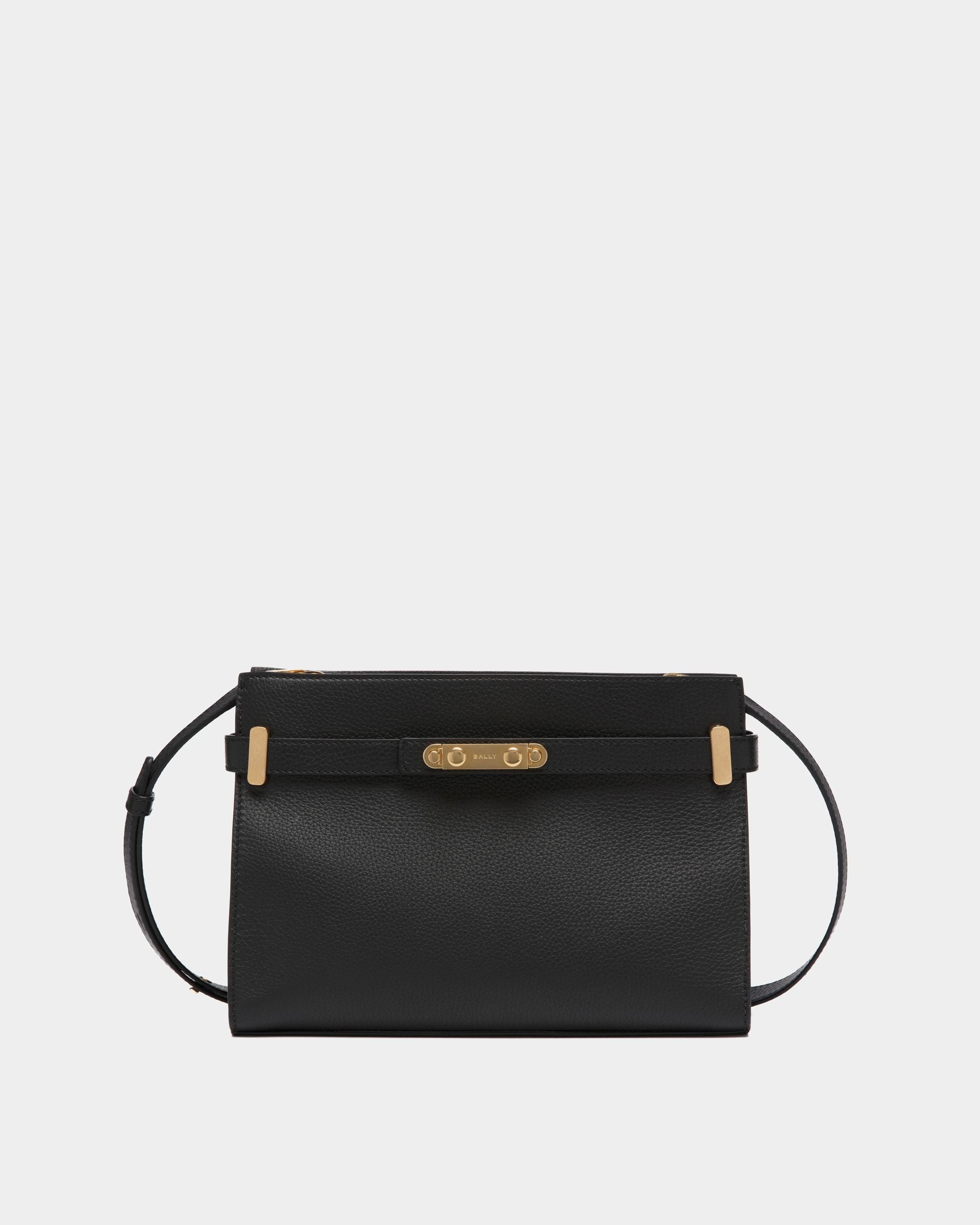 Sac D’épaule Carriage En Cuir Grainé Noir - Femme - Bally - 01