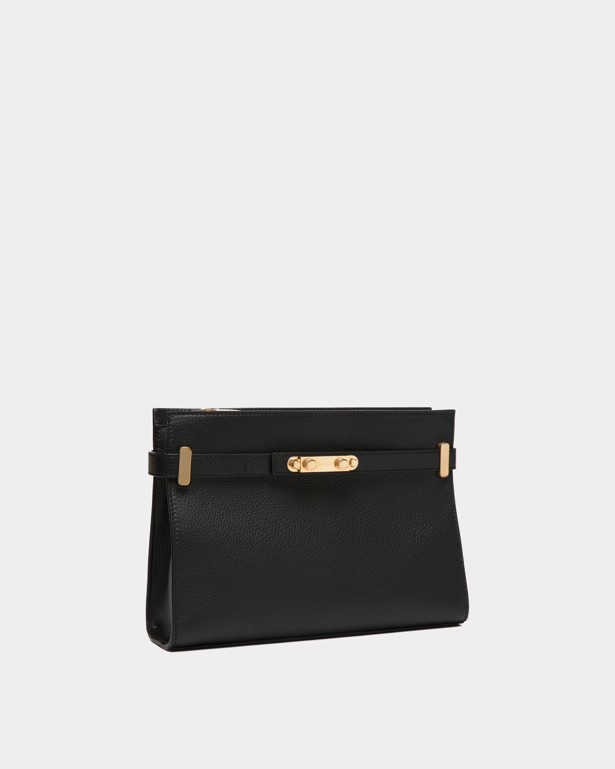Sac D’épaule Carriage En Cuir Grainé Noir - Femme - Bally - 04