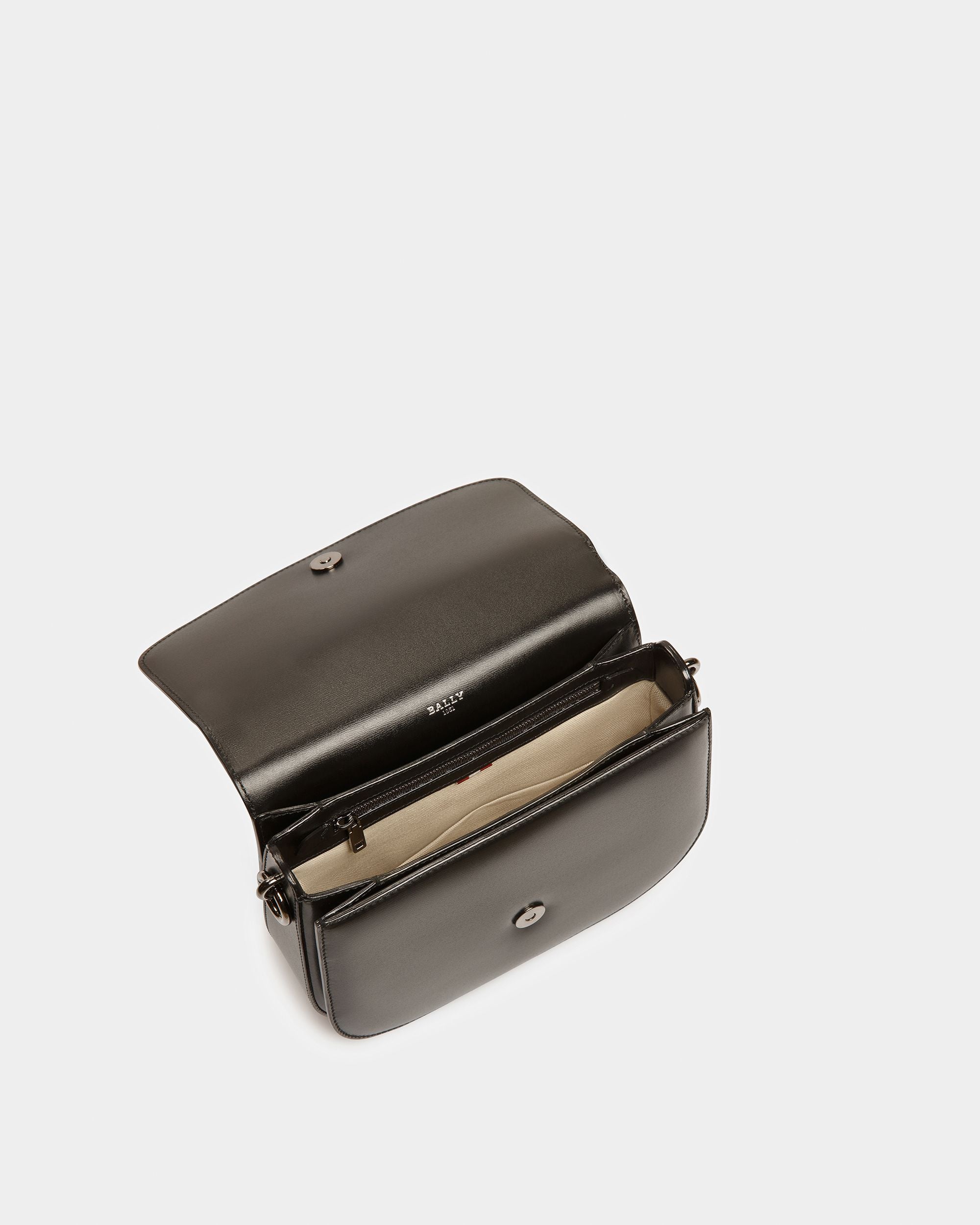 Beckie Sac À Bandoulière En Cuir Noir - Femme - Bally - 04