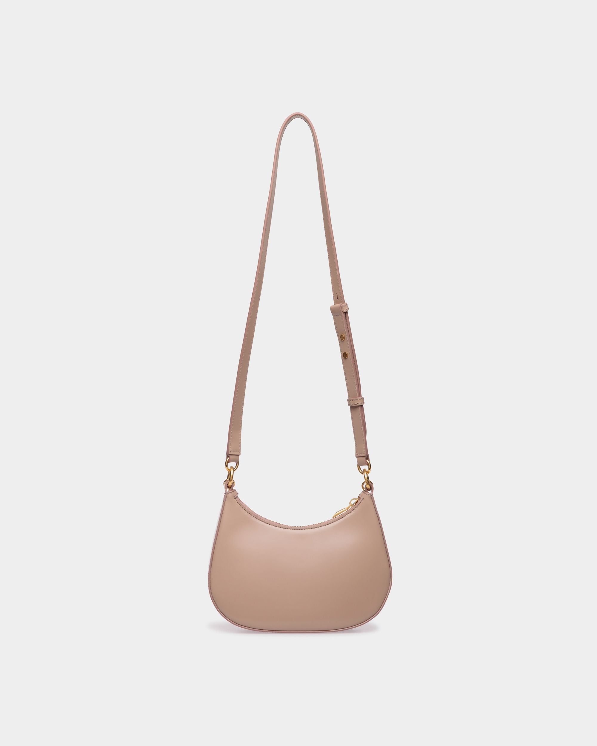 Mini Sac À Bandoulière Emblem En Cuir Brossé Light Beige - Femme - Bally - 02