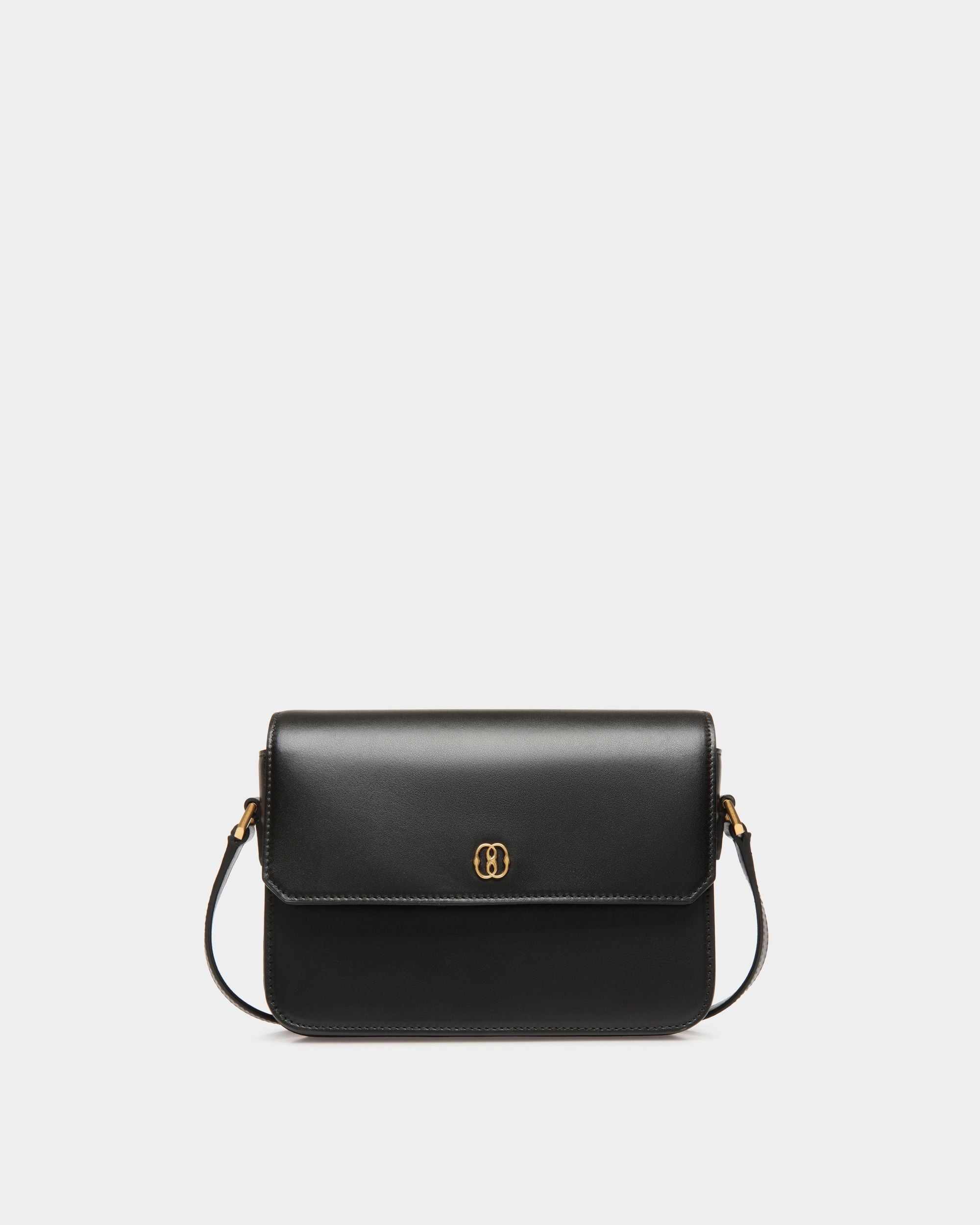 Petit Sac À Bandoulière Emblem En Cuir Noir - Femme - Bally - 01