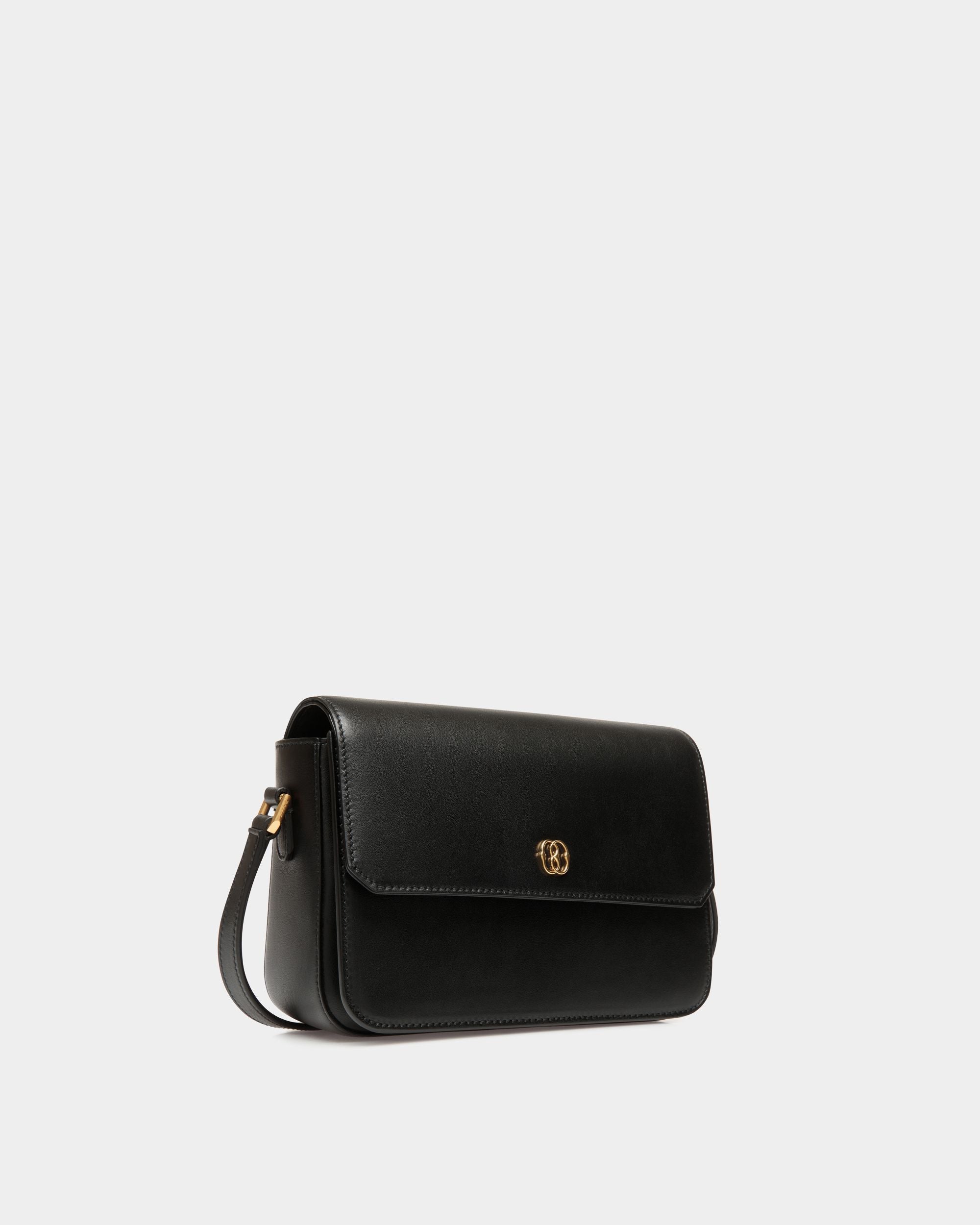 Petit Sac À Bandoulière Emblem En Cuir Noir - Femme - Bally - 03