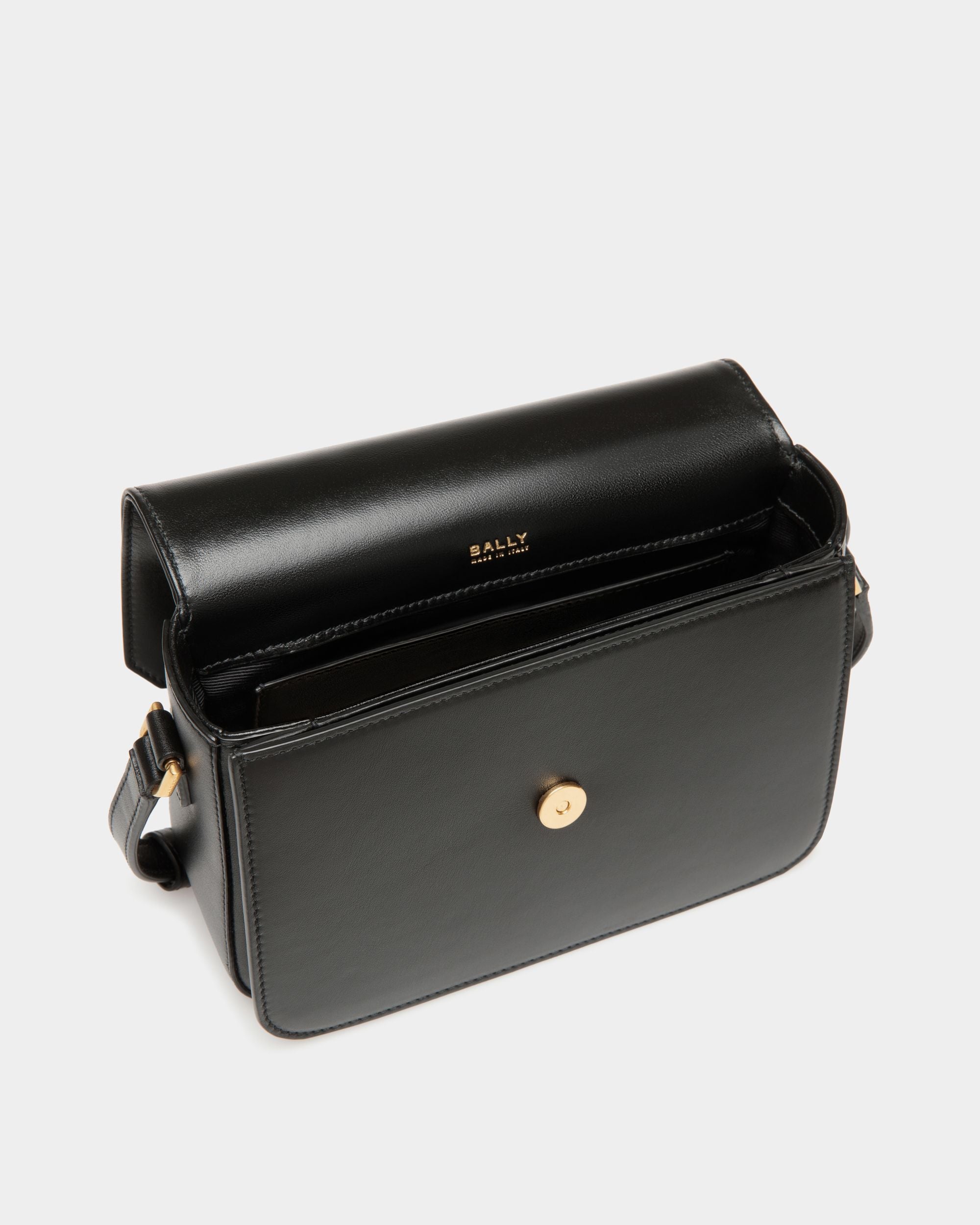 Petit Sac À Bandoulière Emblem En Cuir Noir - Femme - Bally - 04