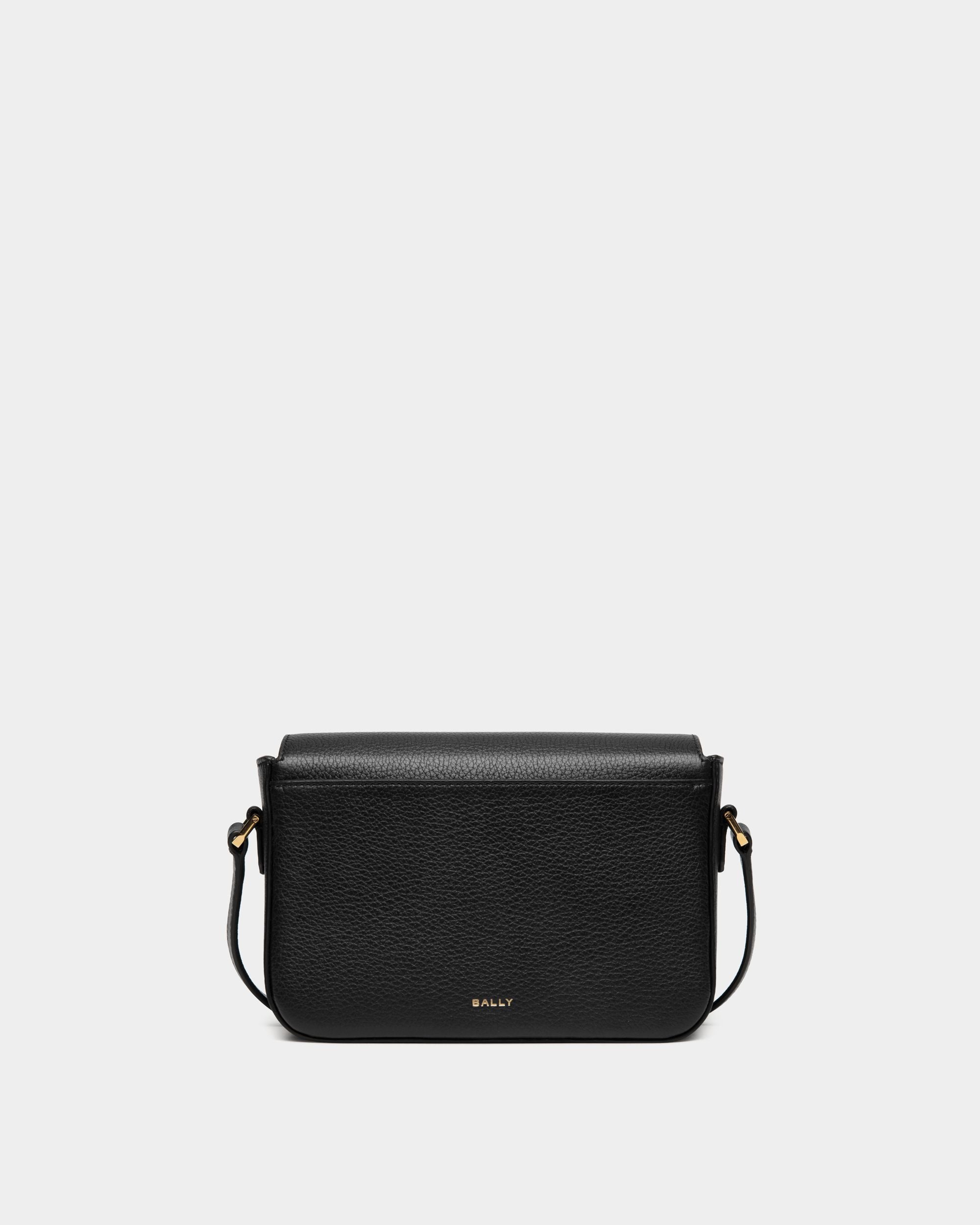 Petit Sac À Bandoulière Emblem En Cuir Grainé Noir - Femme - Bally - 03