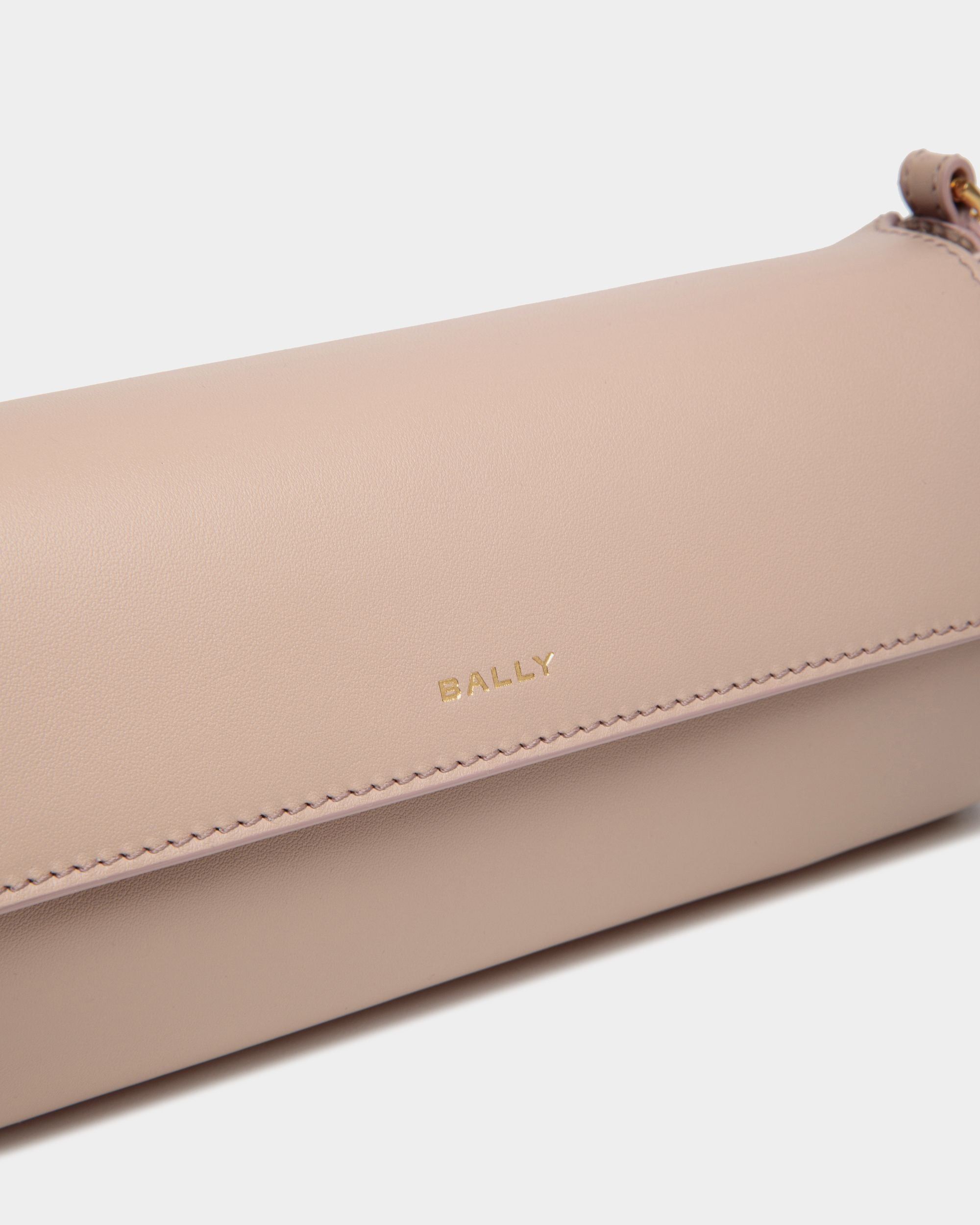 Mini Sac Emblem En Cuir Light Beige - Femme - Bally - 05