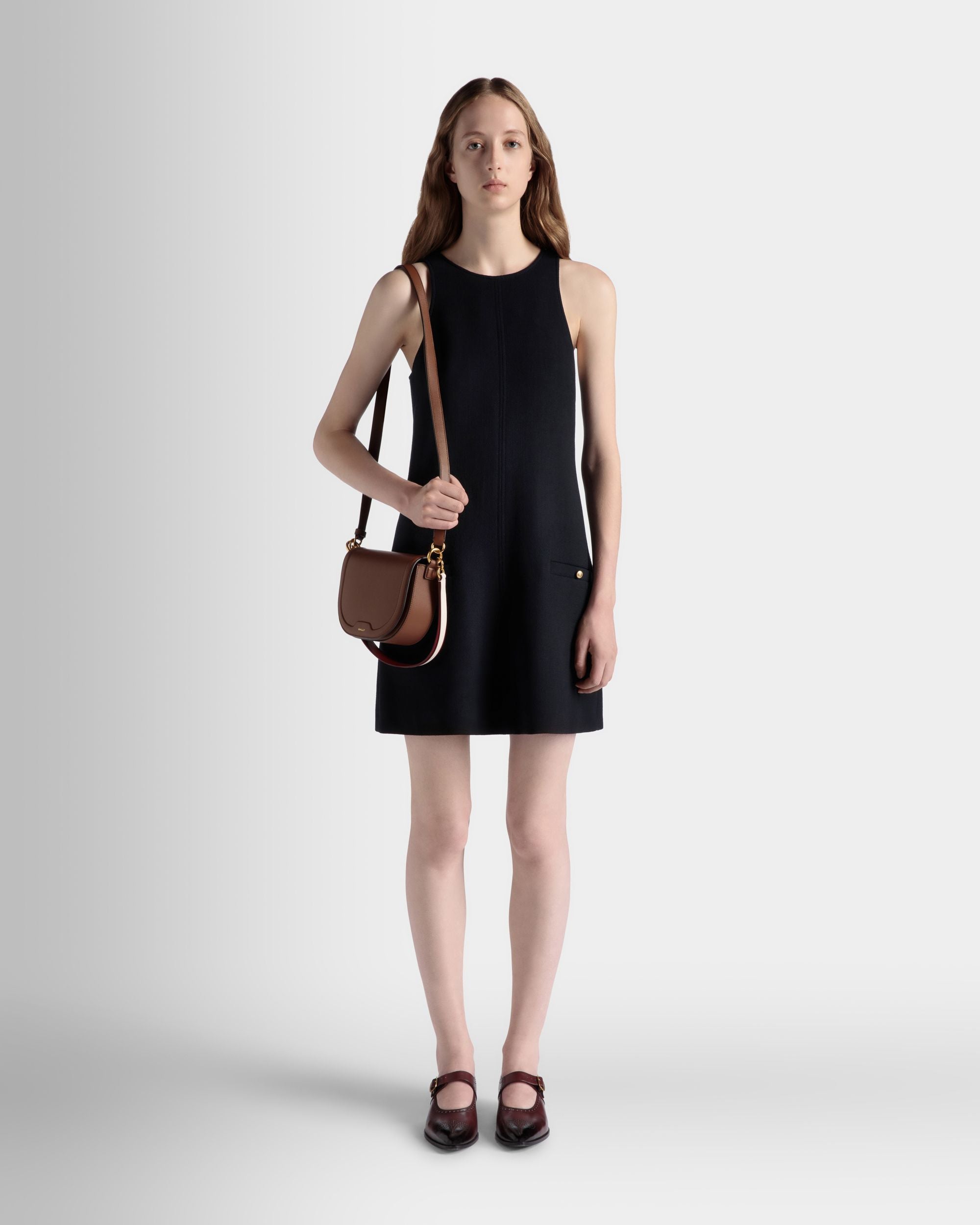 Sac À Bandoulière Code En Cuir Marron - Femme - Bally - 02