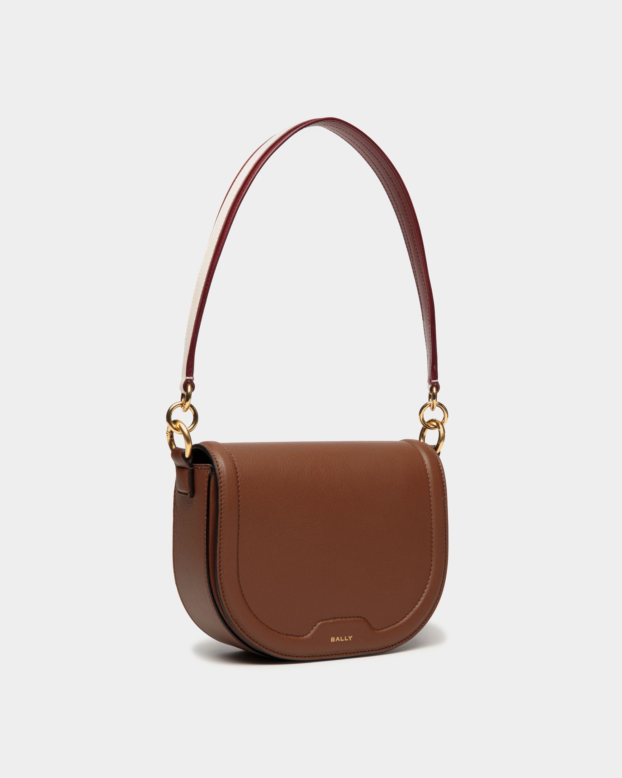 Sac À Bandoulière Code En Cuir Marron - Femme - Bally - 04