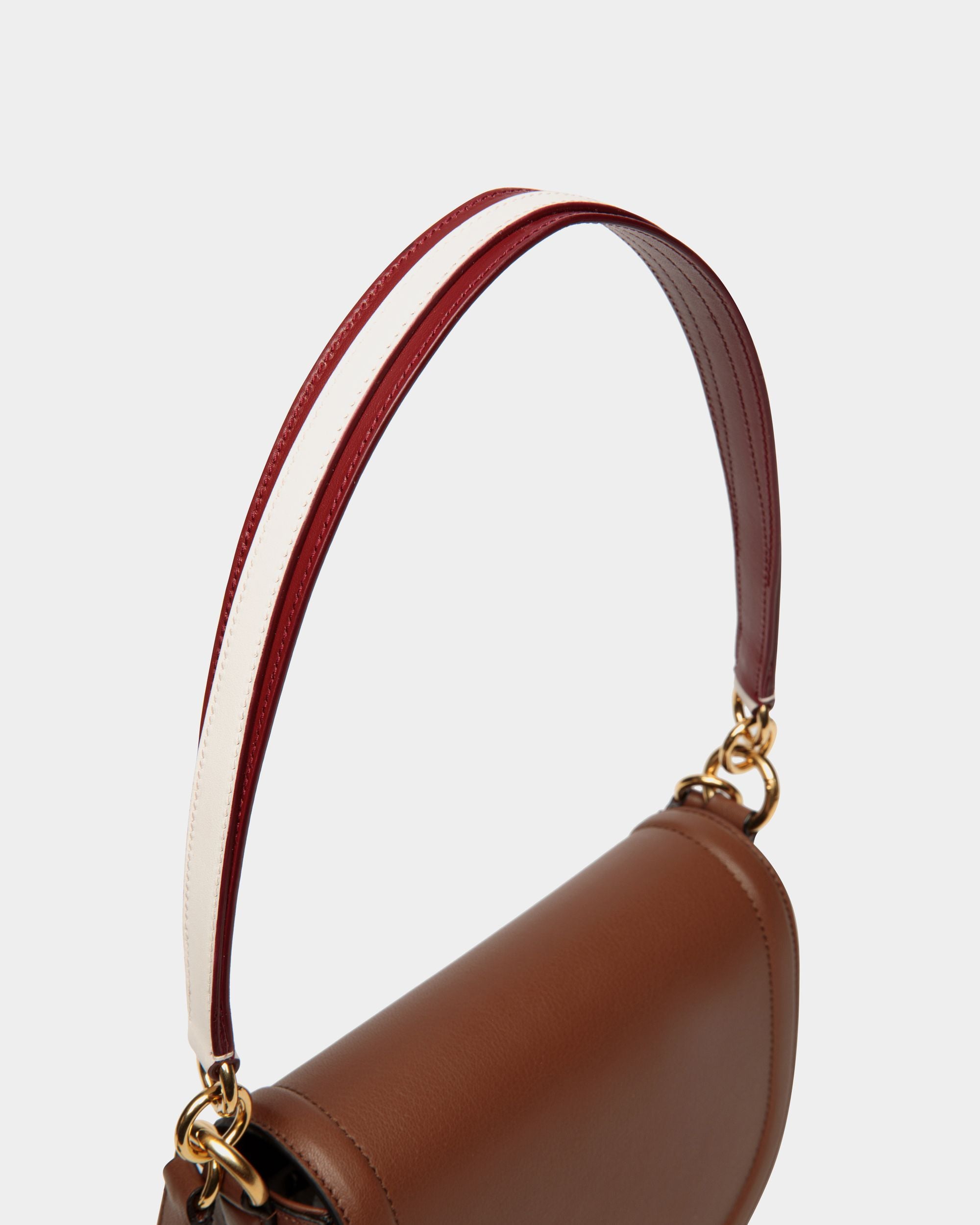 Sac À Bandoulière Code En Cuir Marron - Femme - Bally - 05
