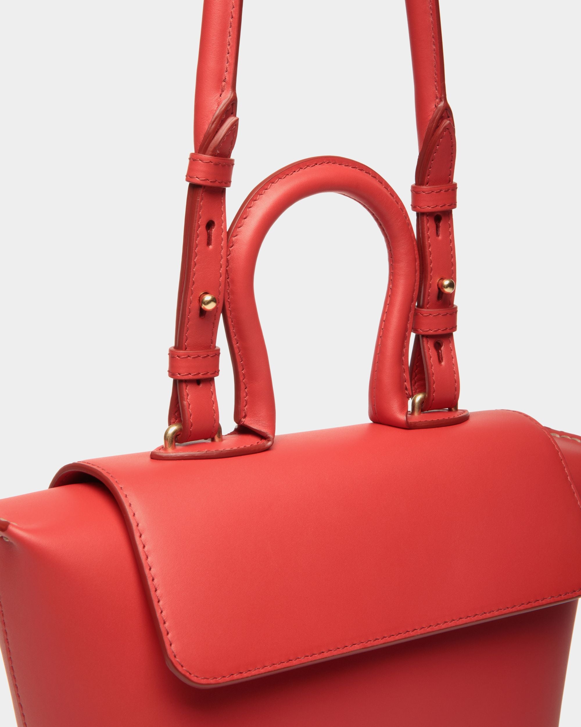 Sac À Anse Supérieure Belle En Cuir Candy Red - Femme - Bally - 05