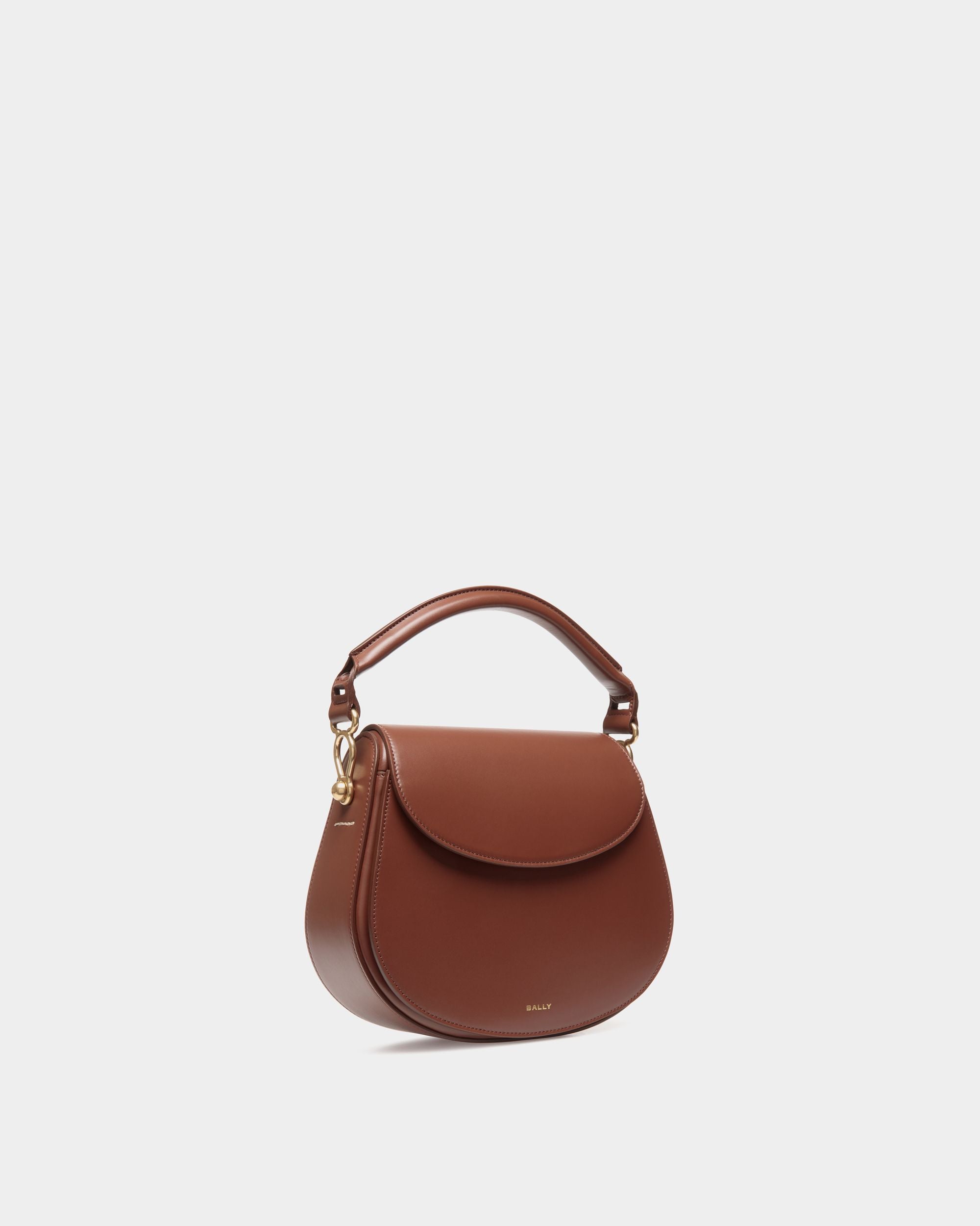 Sac À Bandoulière Lune En Cuir Marron - Femme - Bally - 04