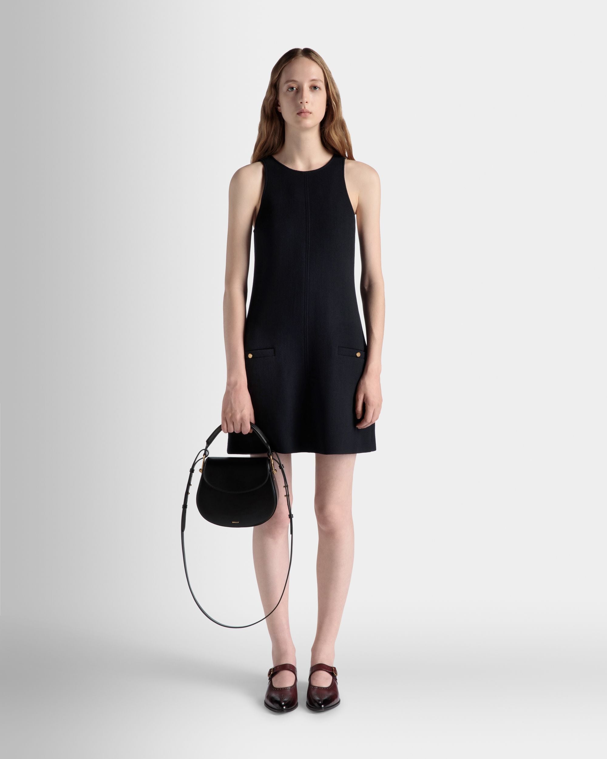 Sac À Bandoulière Lune En Cuir Noir - Femme - Bally - 02