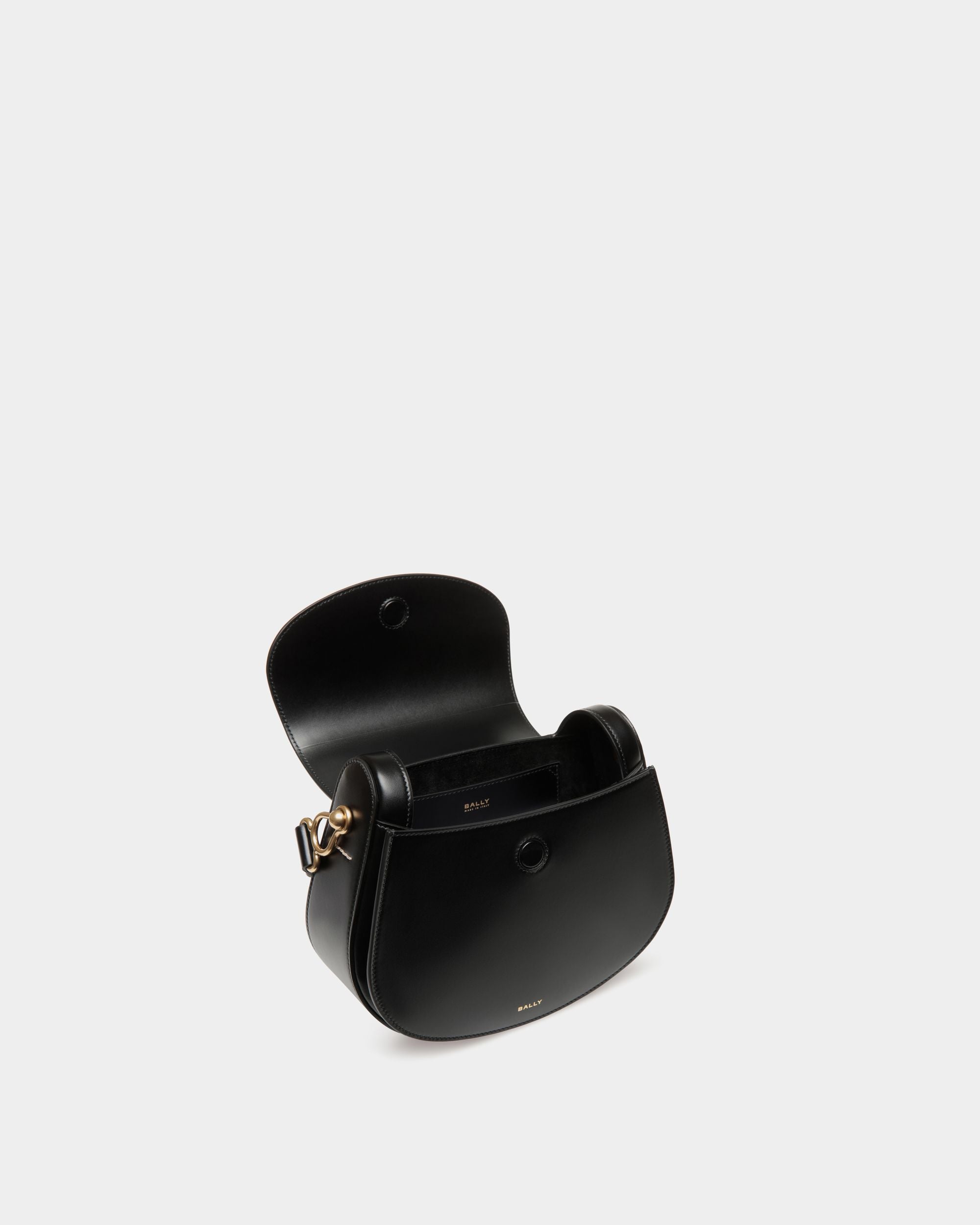 Sac À Bandoulière Lune En Cuir Noir - Femme - Bally - 05