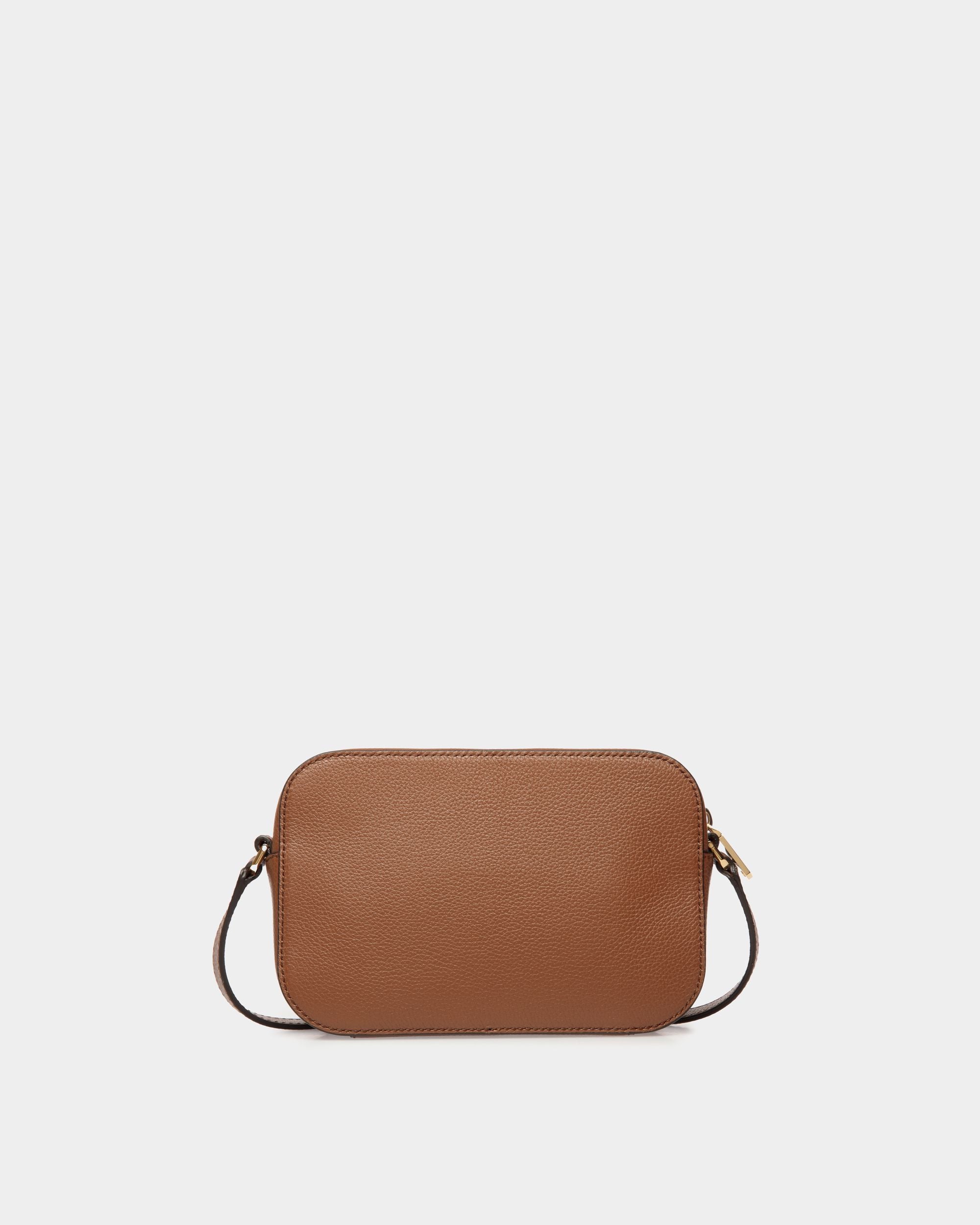 Petit Sac À Bandoulière Lock Me En Cuir Grainé Marron - Femme - Bally - 03