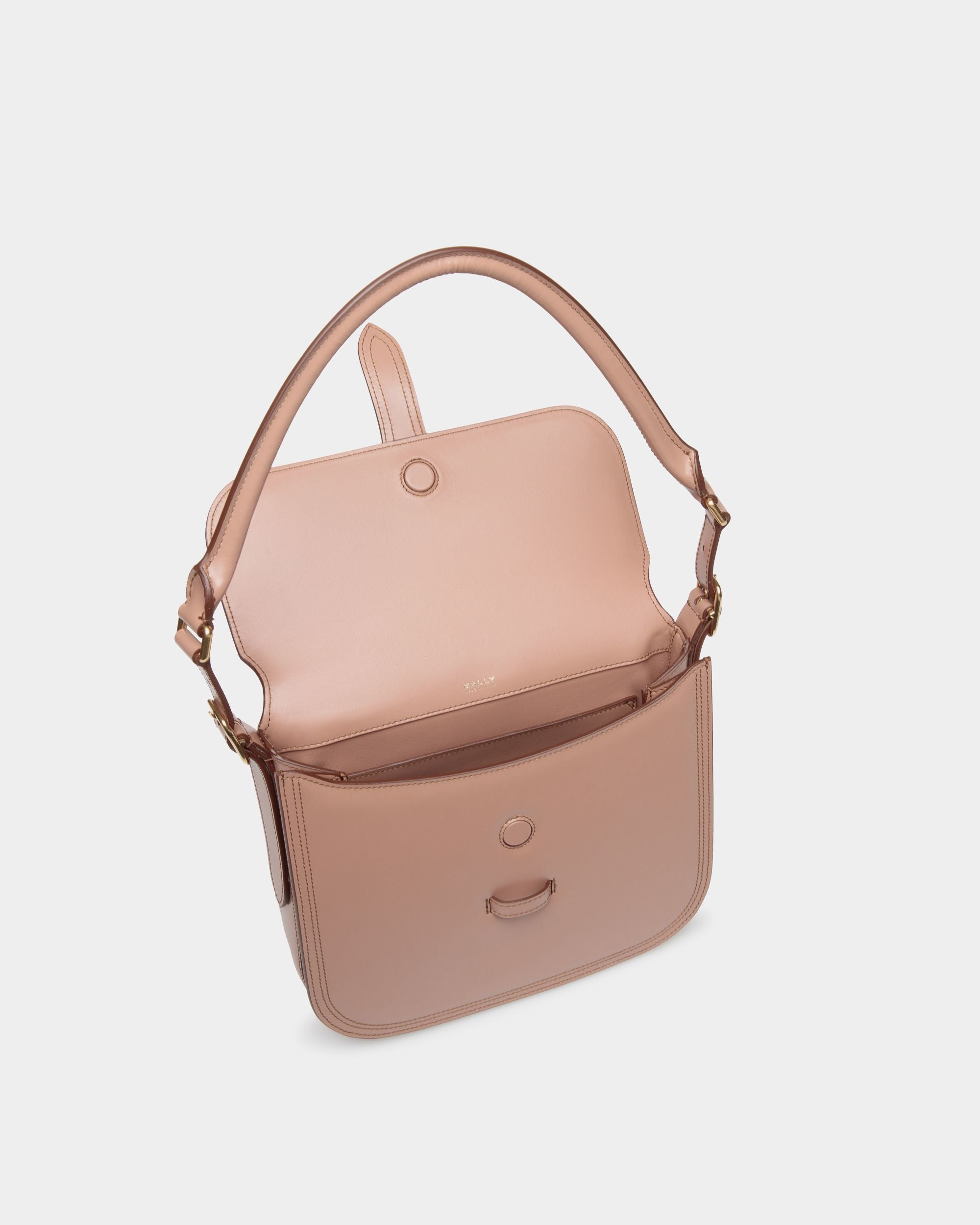 Sac À Bandoulière Beckett En Cuir Brossé Praline Beige - Femme - Bally - 05