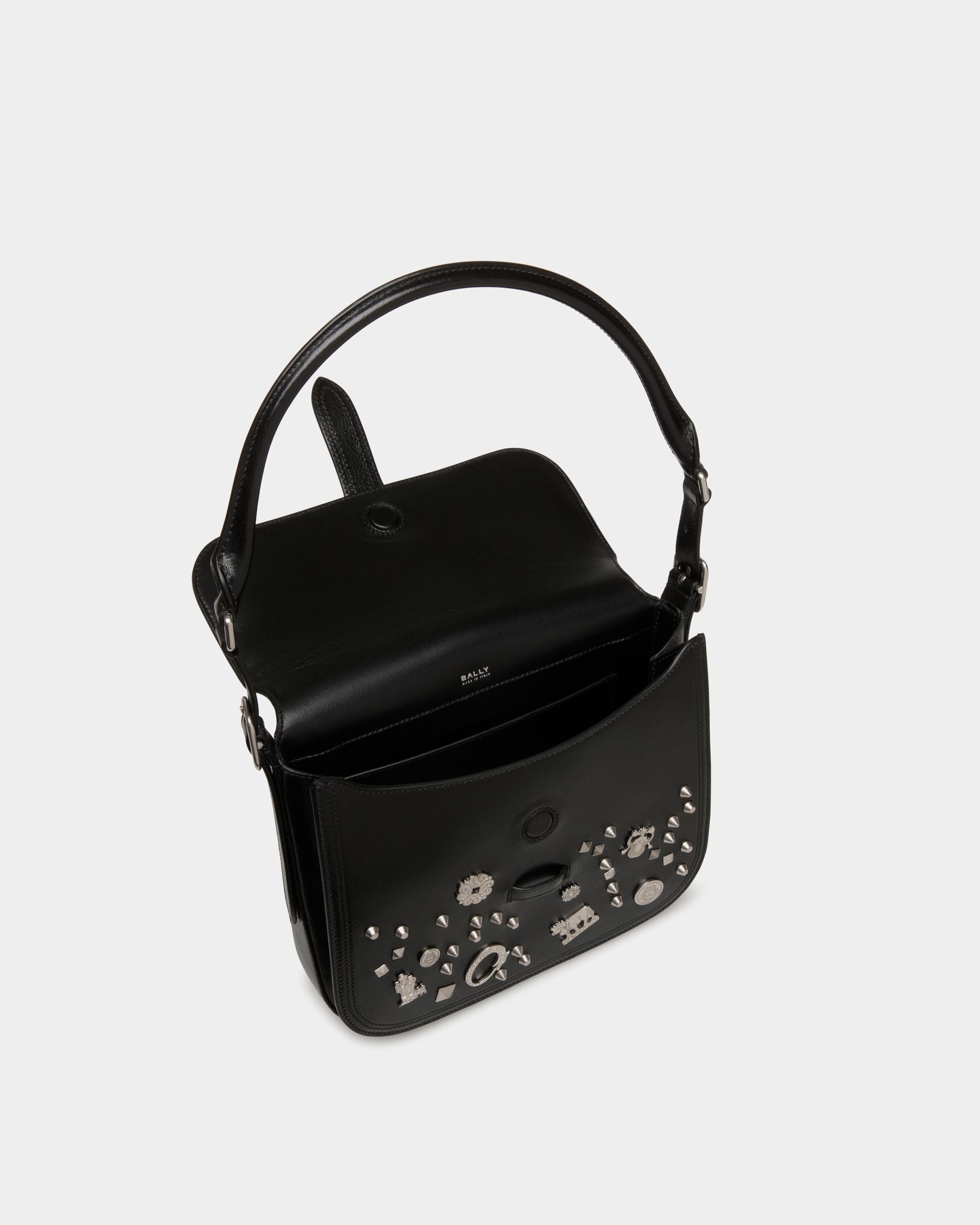 Beckett Crossbody Bag In Black Leather with Studs - Femme - Bally - 05