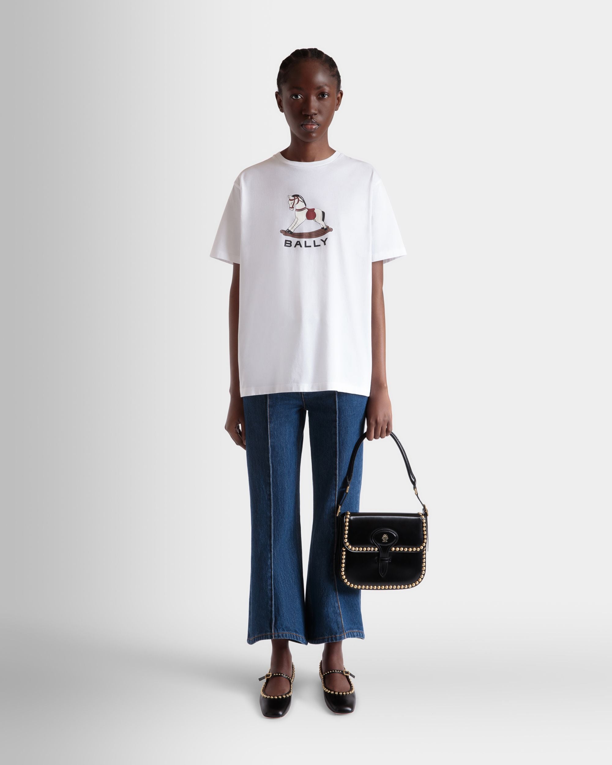Sac À Bandoulière Beckett En Cuir Noir Avec Clous - Femme - Bally - 02