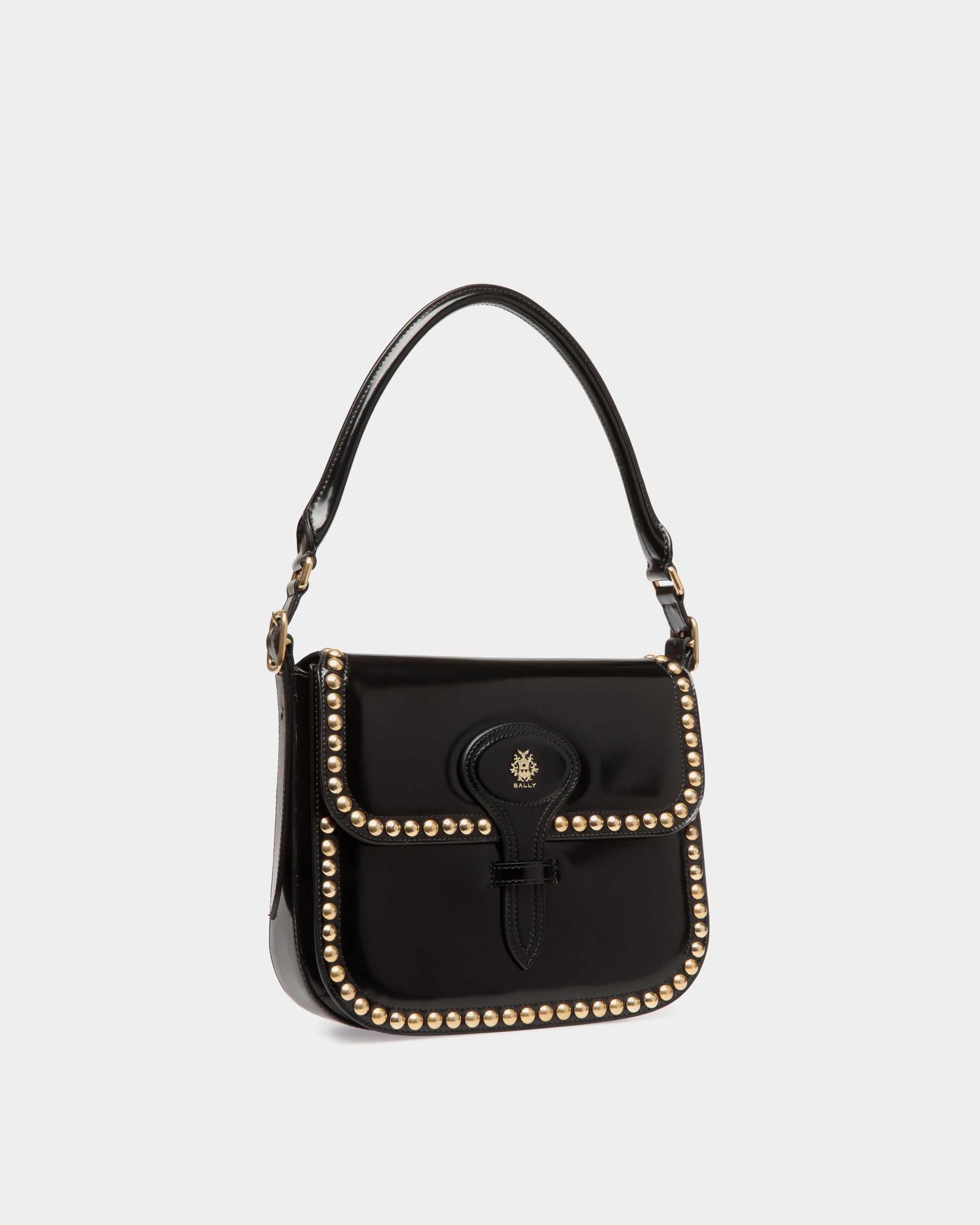 Sac À Bandoulière Beckett En Cuir Noir Avec Clous - Femme - Bally - 04