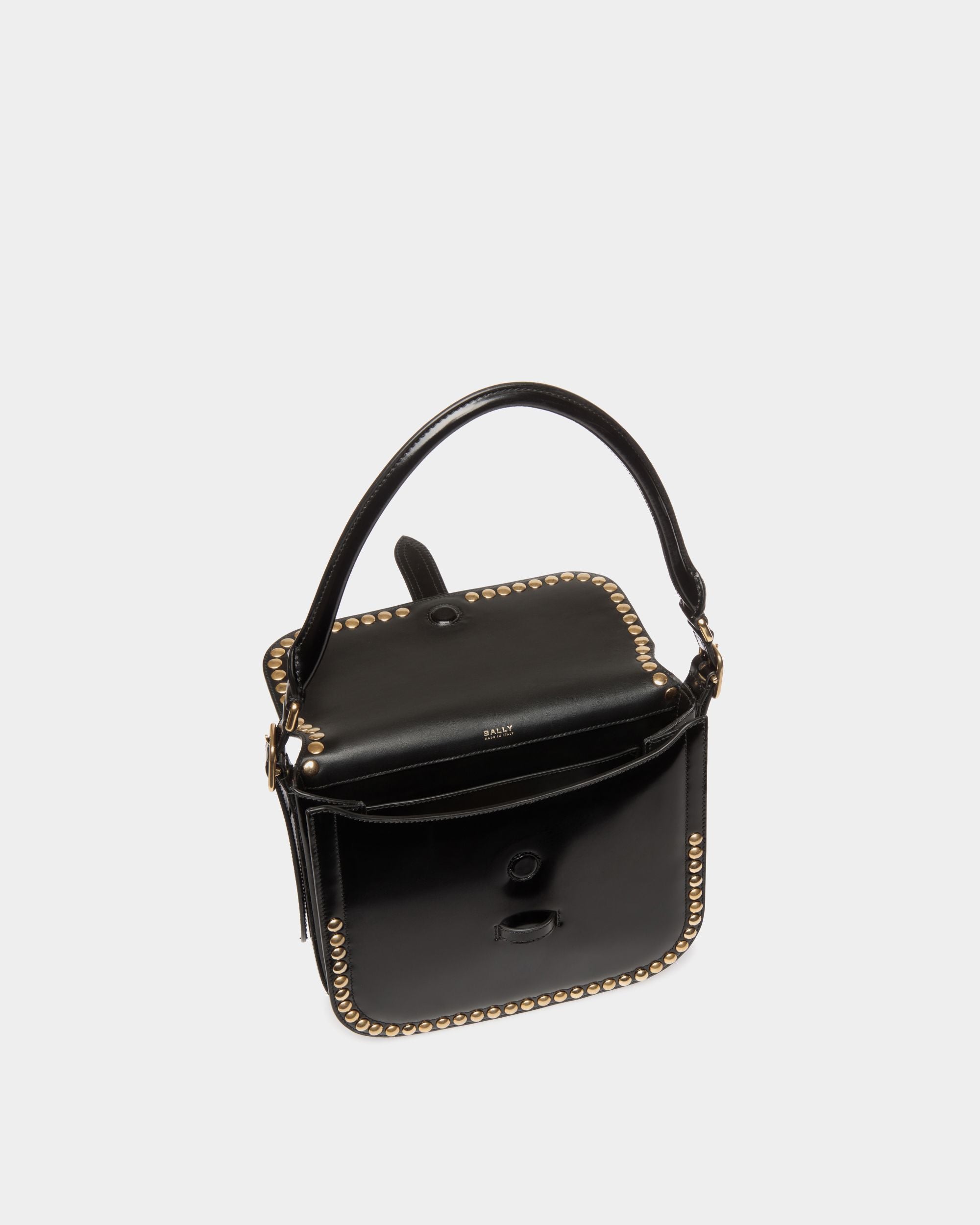 Sac À Bandoulière Beckett En Cuir Noir Avec Clous - Femme - Bally - 05