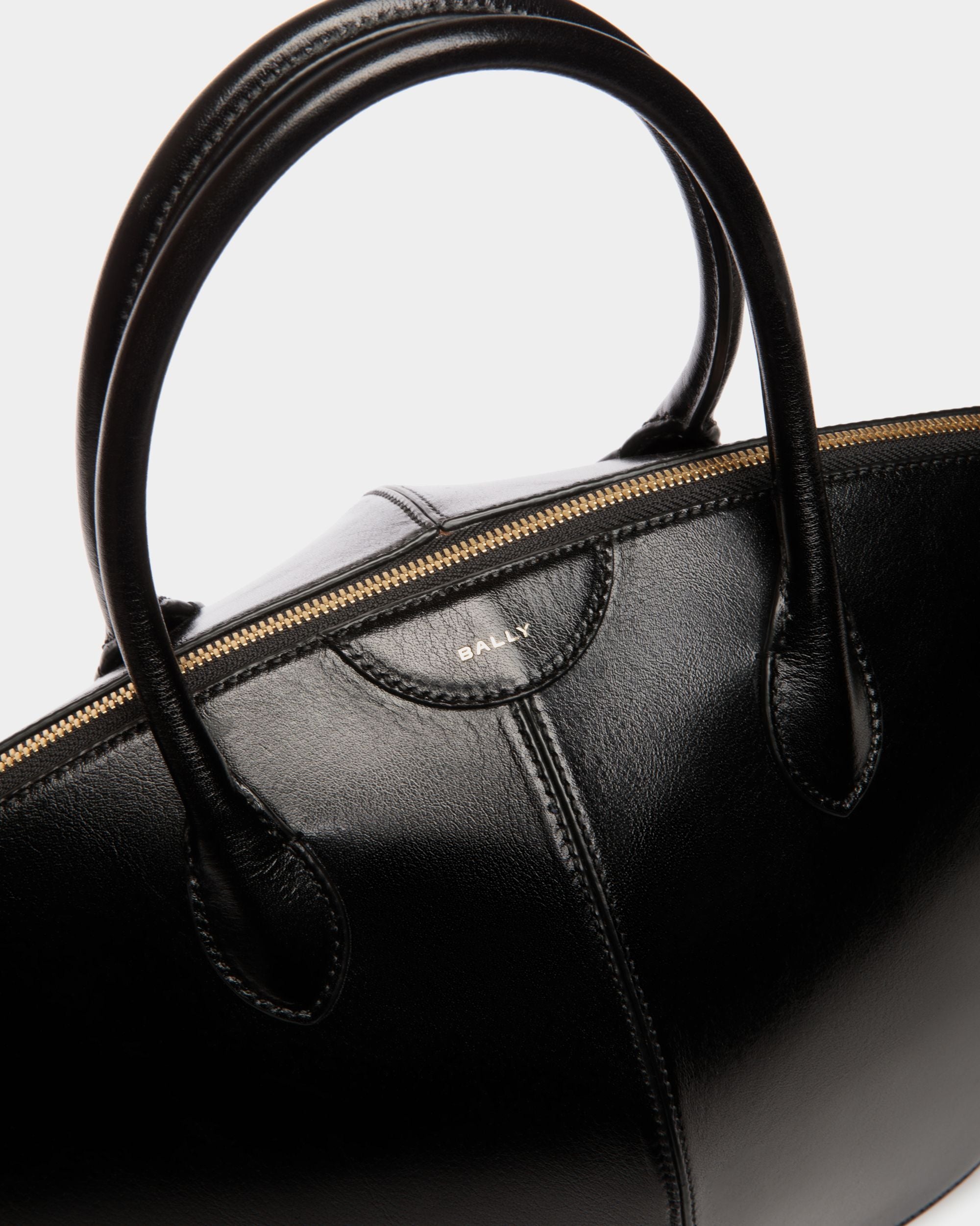Sac À Anse Supérieure Belle En Cuir Noir - Femme - Bally - 06